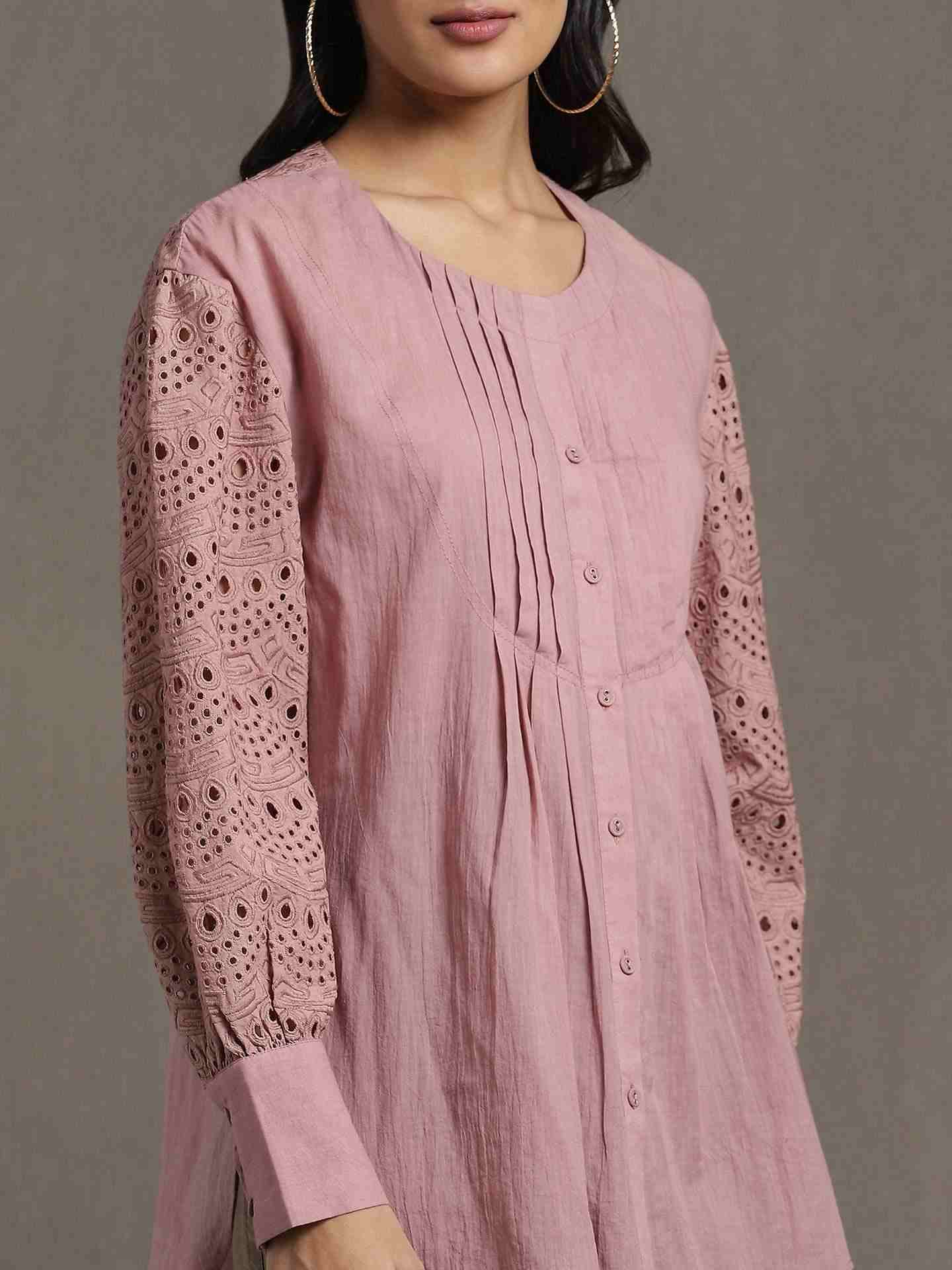 Pink Whimsical Heritage Cotton Kurti
