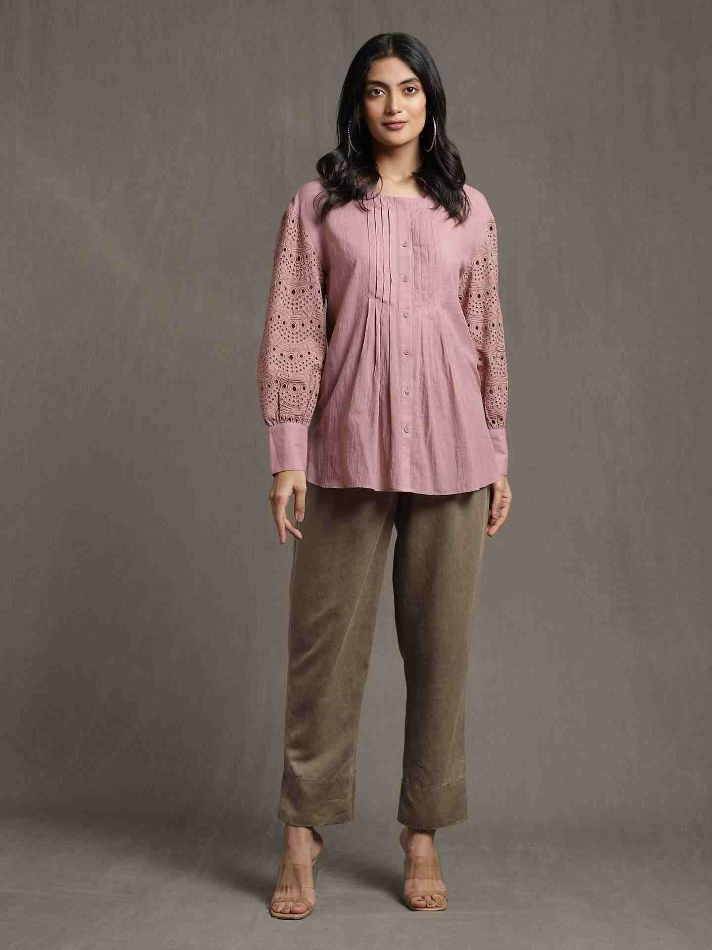 Pink Whimsical Heritage Cotton Kurti