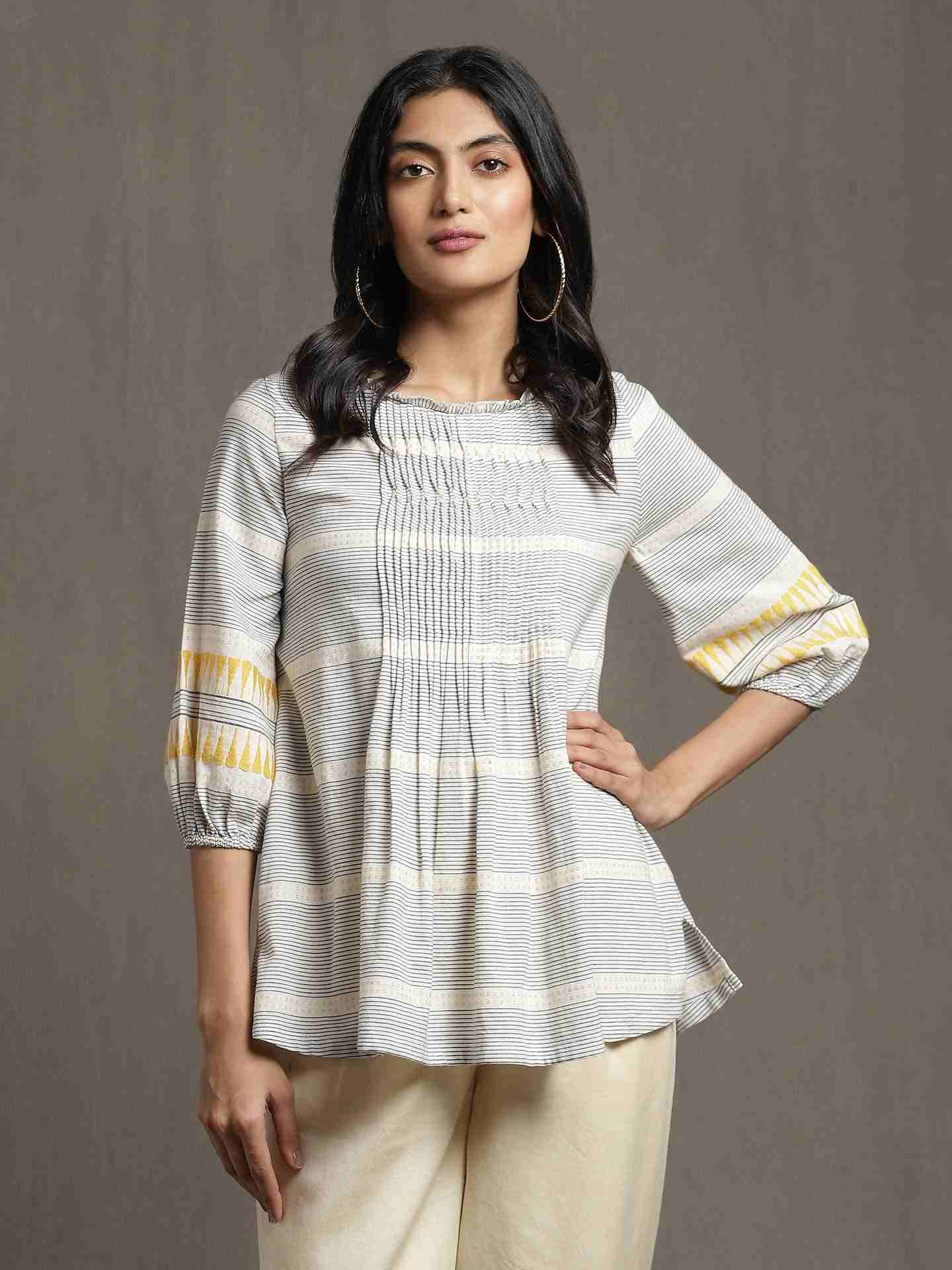 White Whimsical Heritage Cotton Kurti