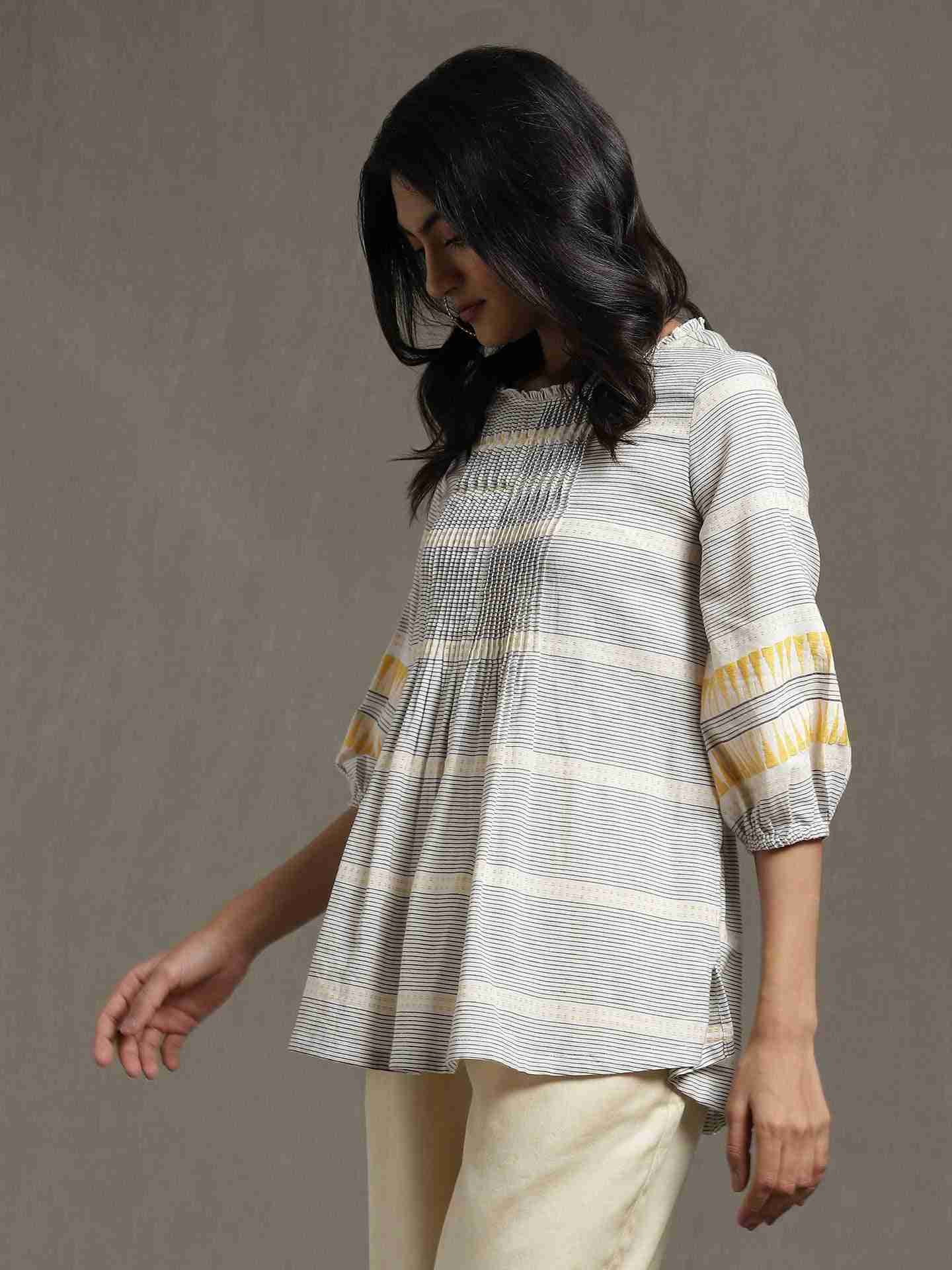 White Whimsical Heritage Cotton Kurti