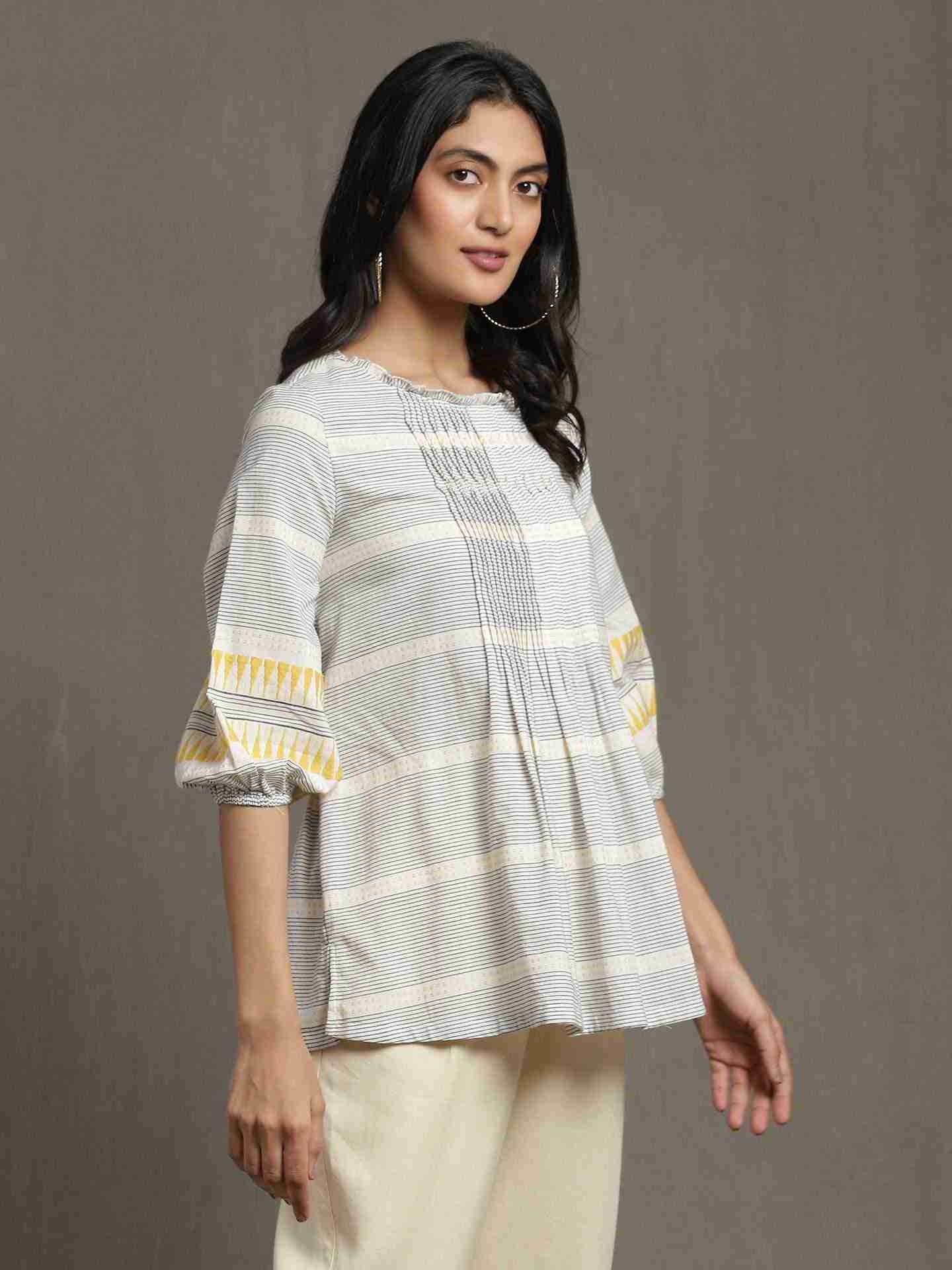 White Whimsical Heritage Cotton Kurti