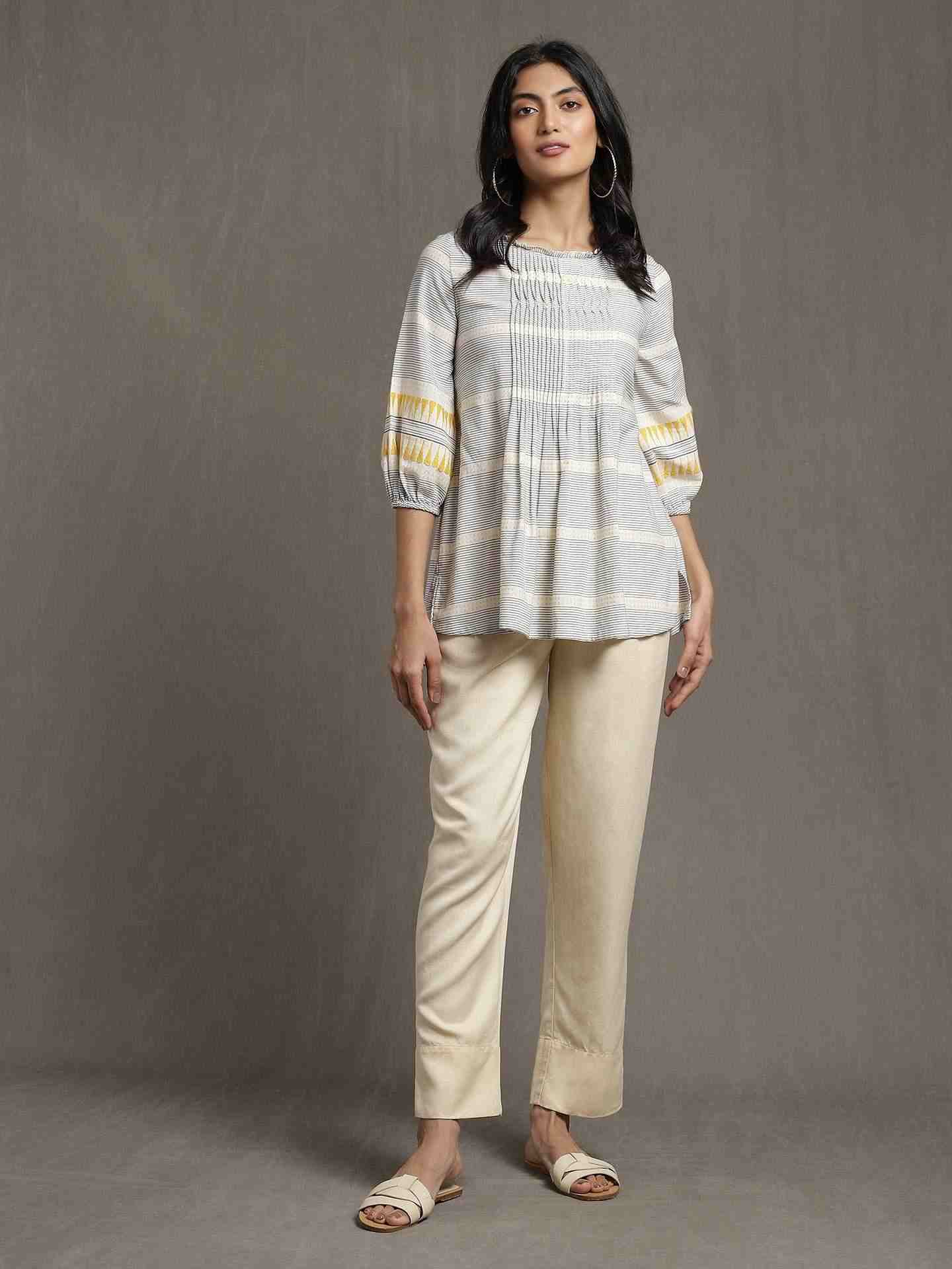 White Whimsical Heritage Cotton Kurti