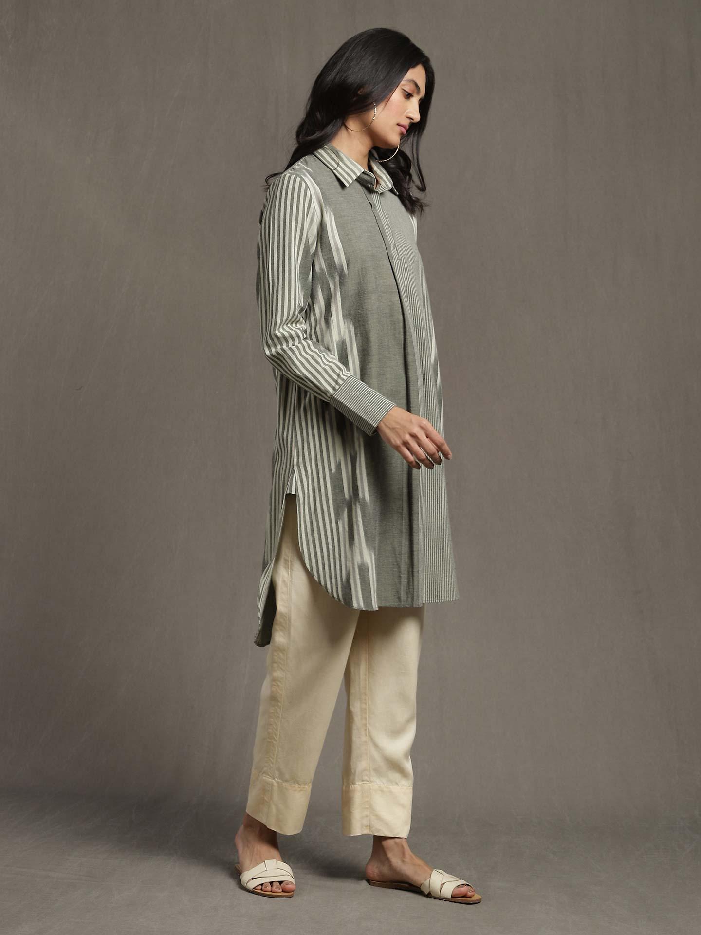 Green Whimsical Heritage Cotton Kurti