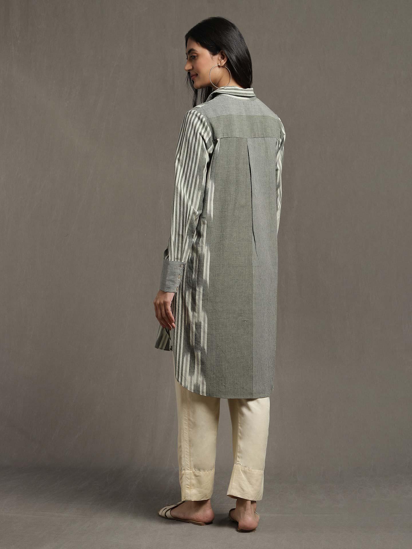 Green Whimsical Heritage Cotton Kurti