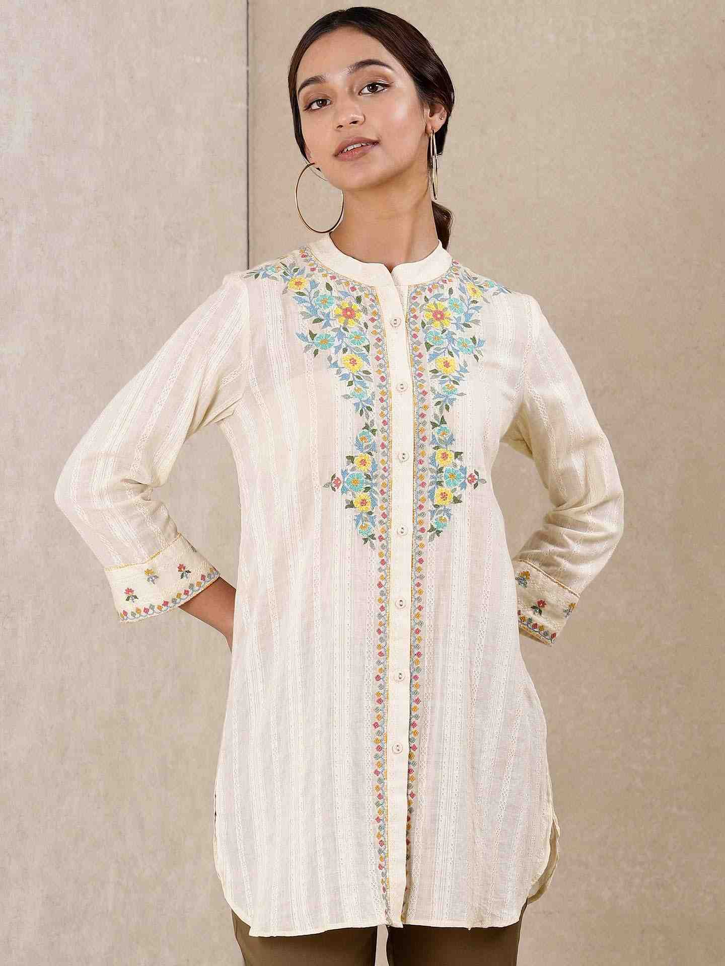 Off White Tales Of Uzbek Cotton Kurti