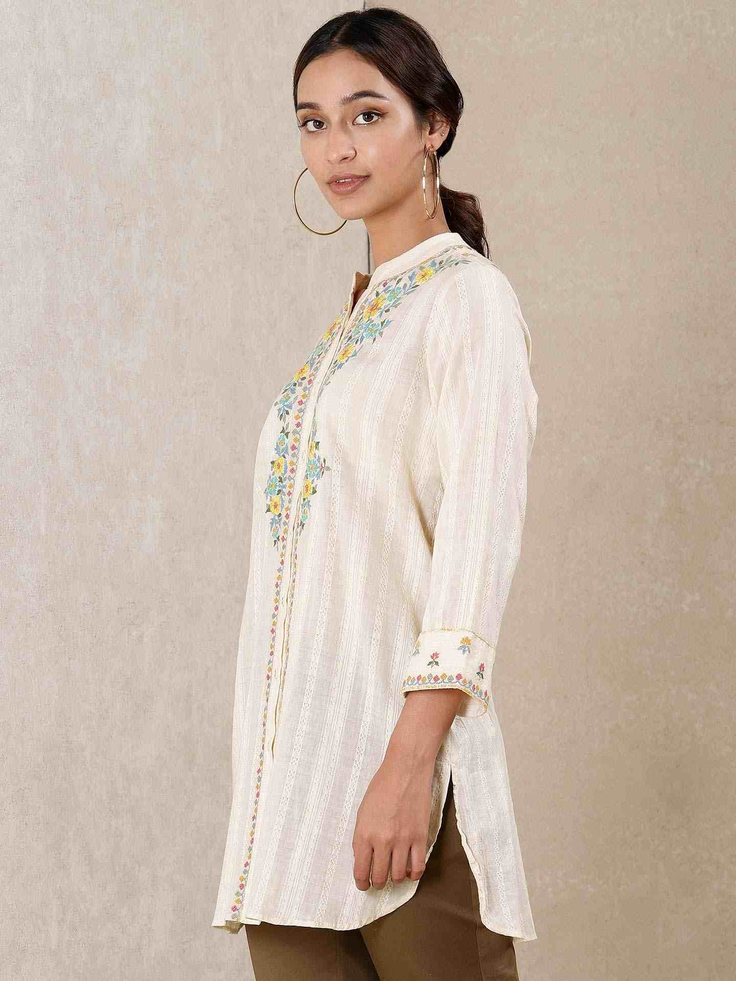 Off White Tales Of Uzbek Cotton Kurti
