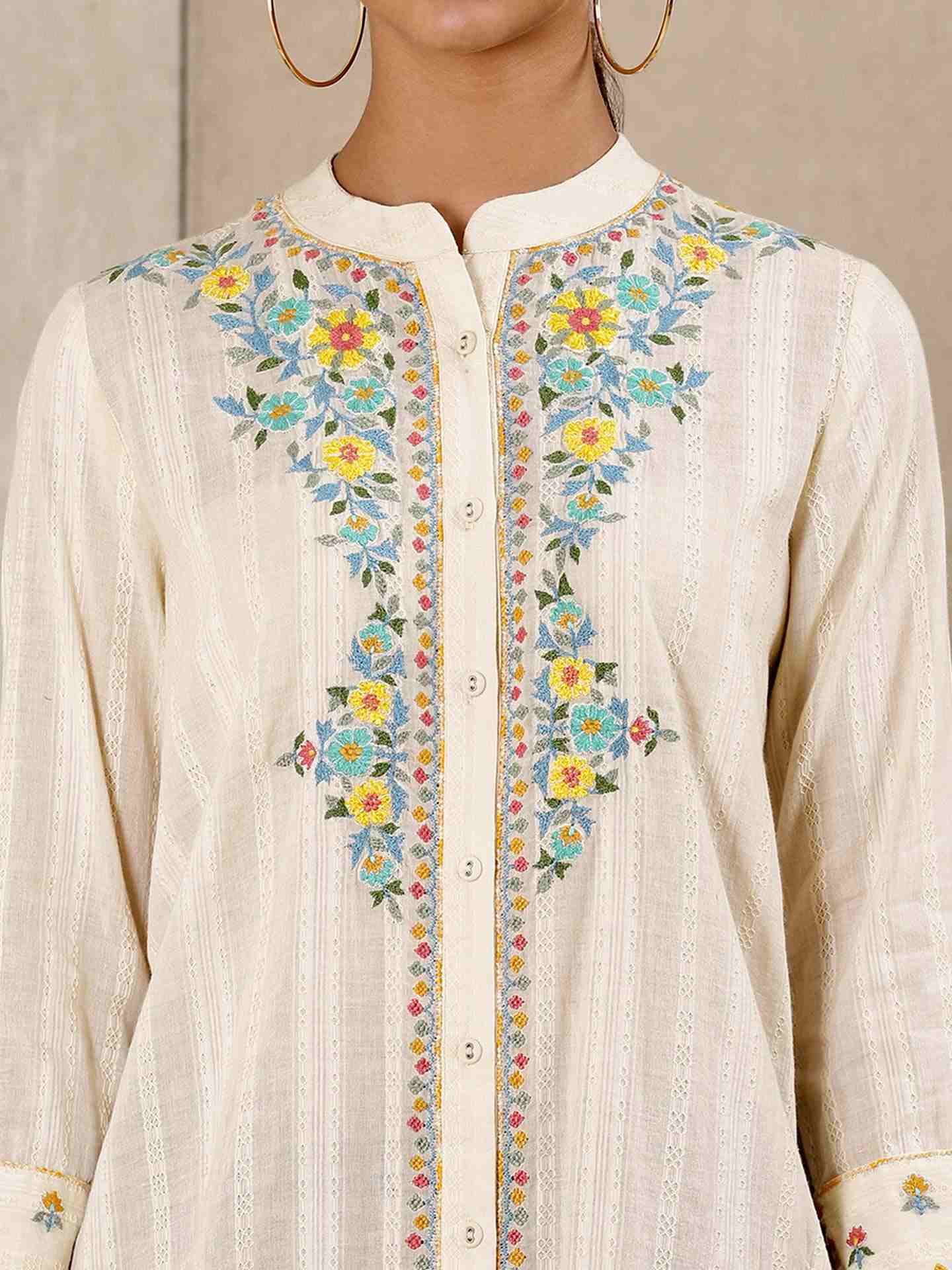 Off White Tales Of Uzbek Cotton Kurti