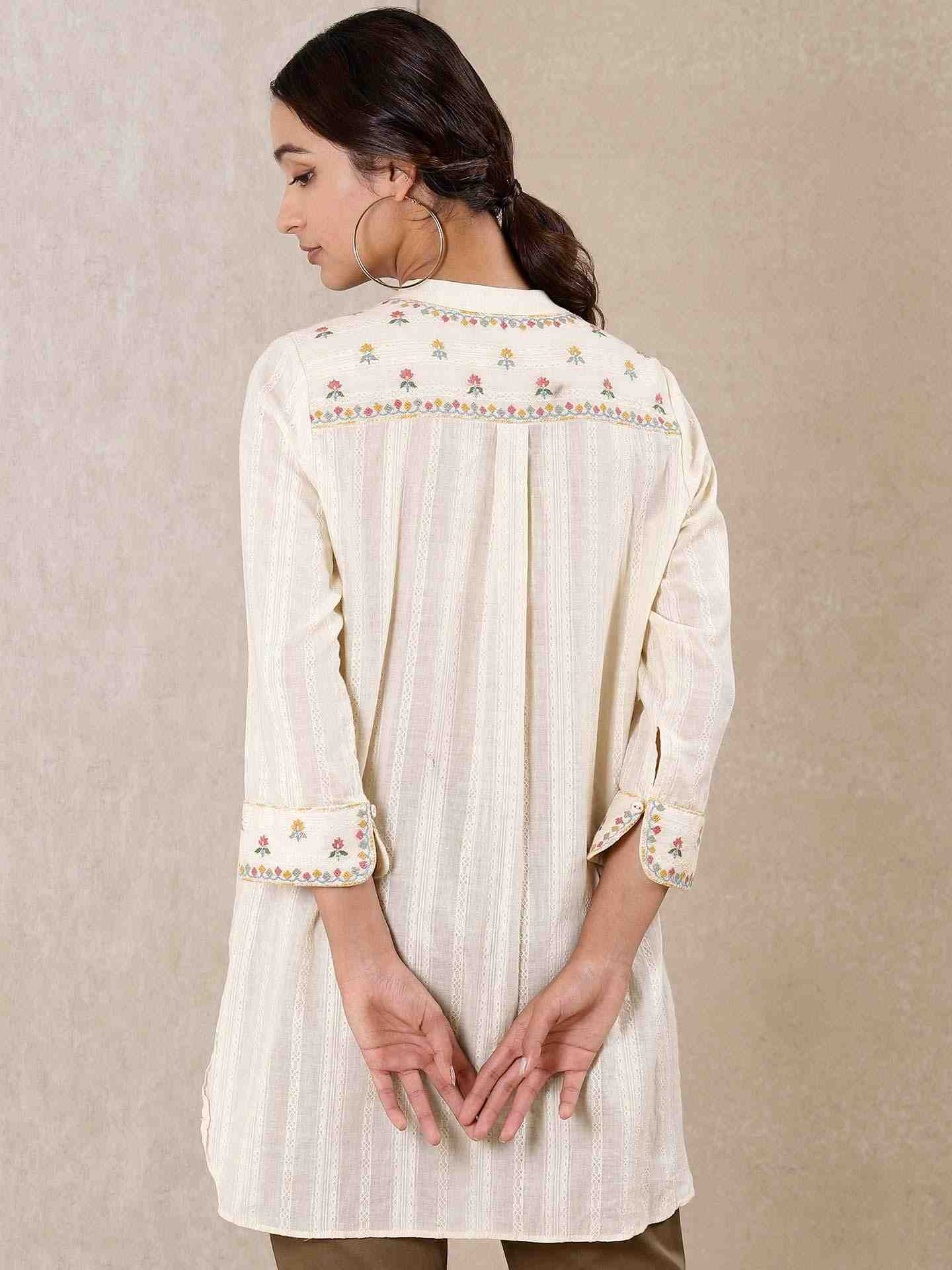 Off White Tales Of Uzbek Cotton Kurti
