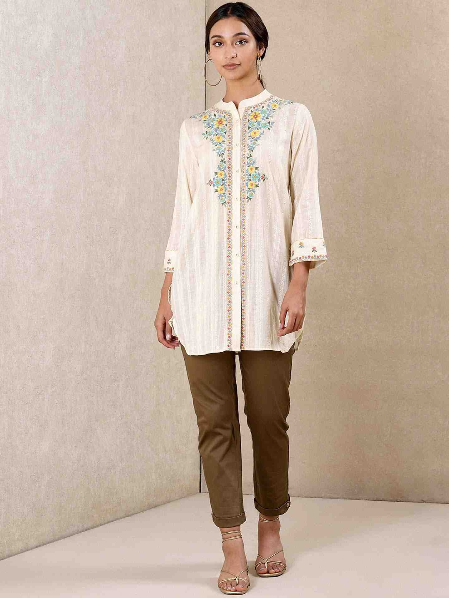 Off White Tales Of Uzbek Cotton Kurti
