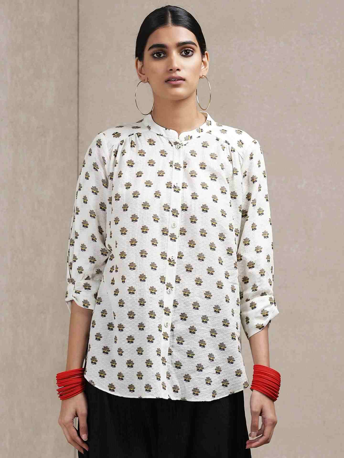 Off White Classic Cotton Kurti