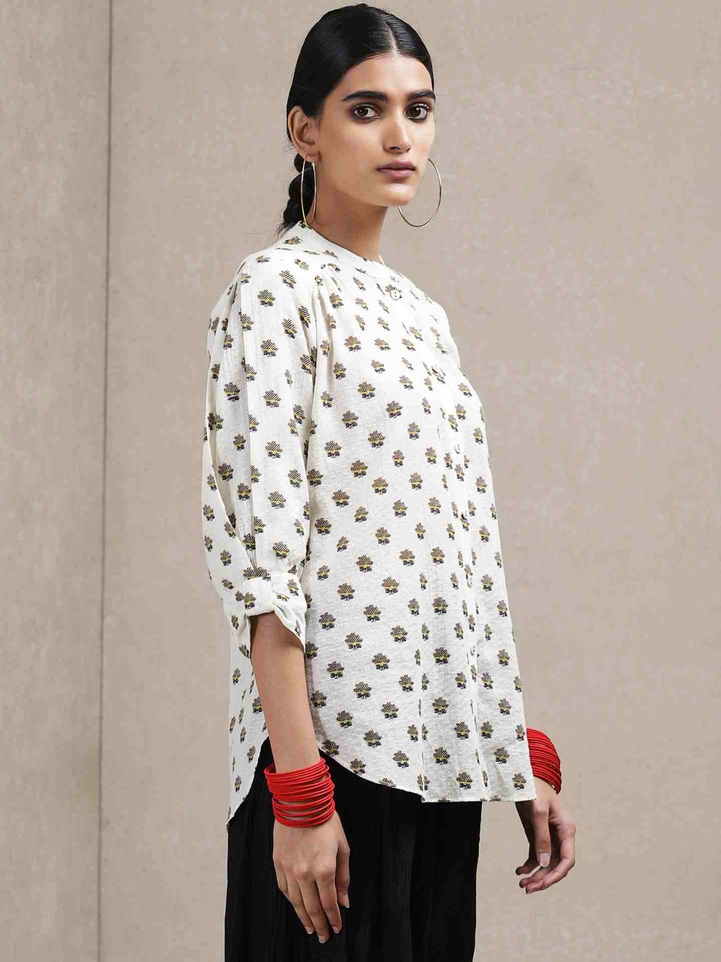 Off White Classic Cotton Kurti