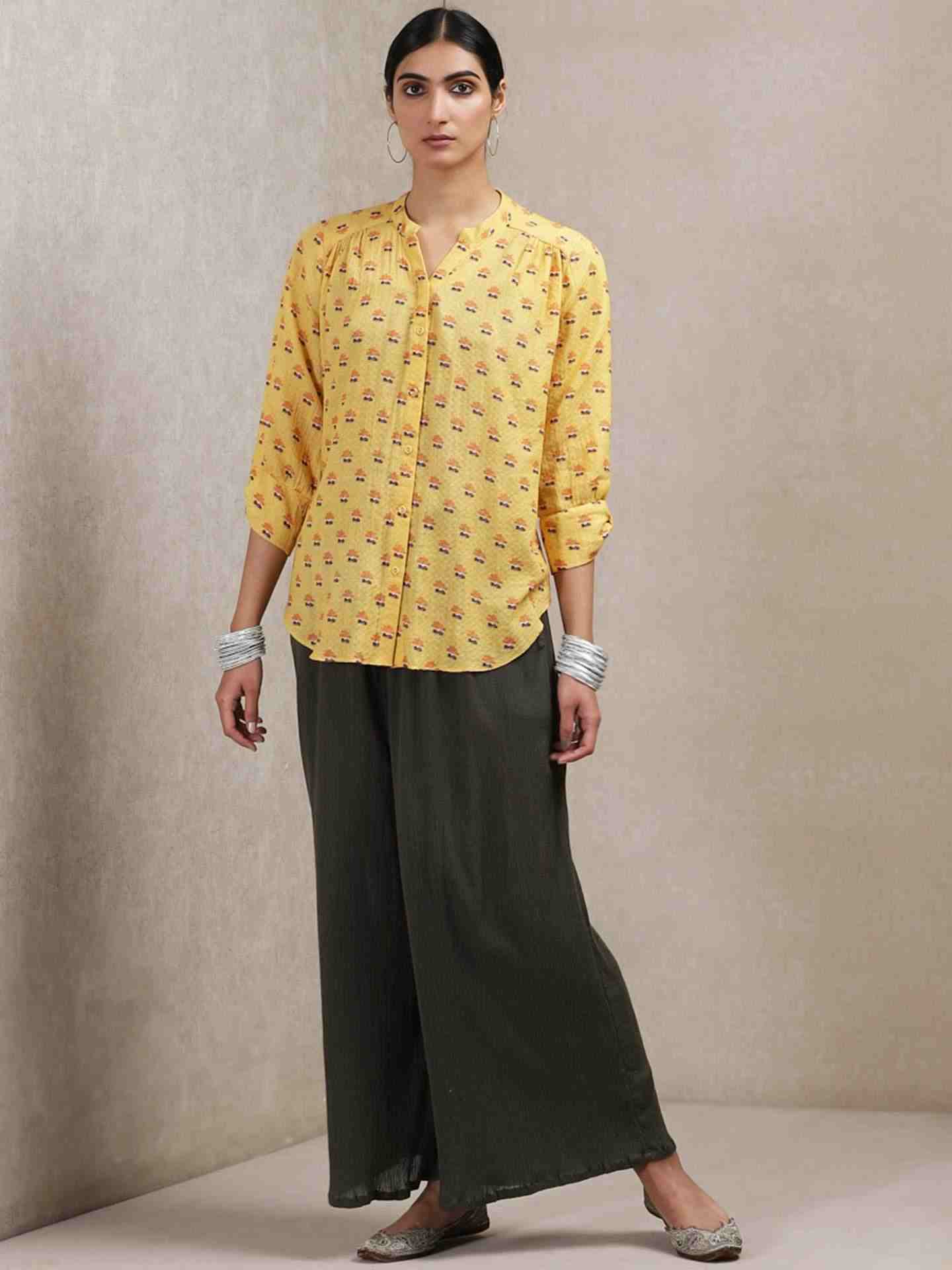 Yellow Classic Cotton Kurti