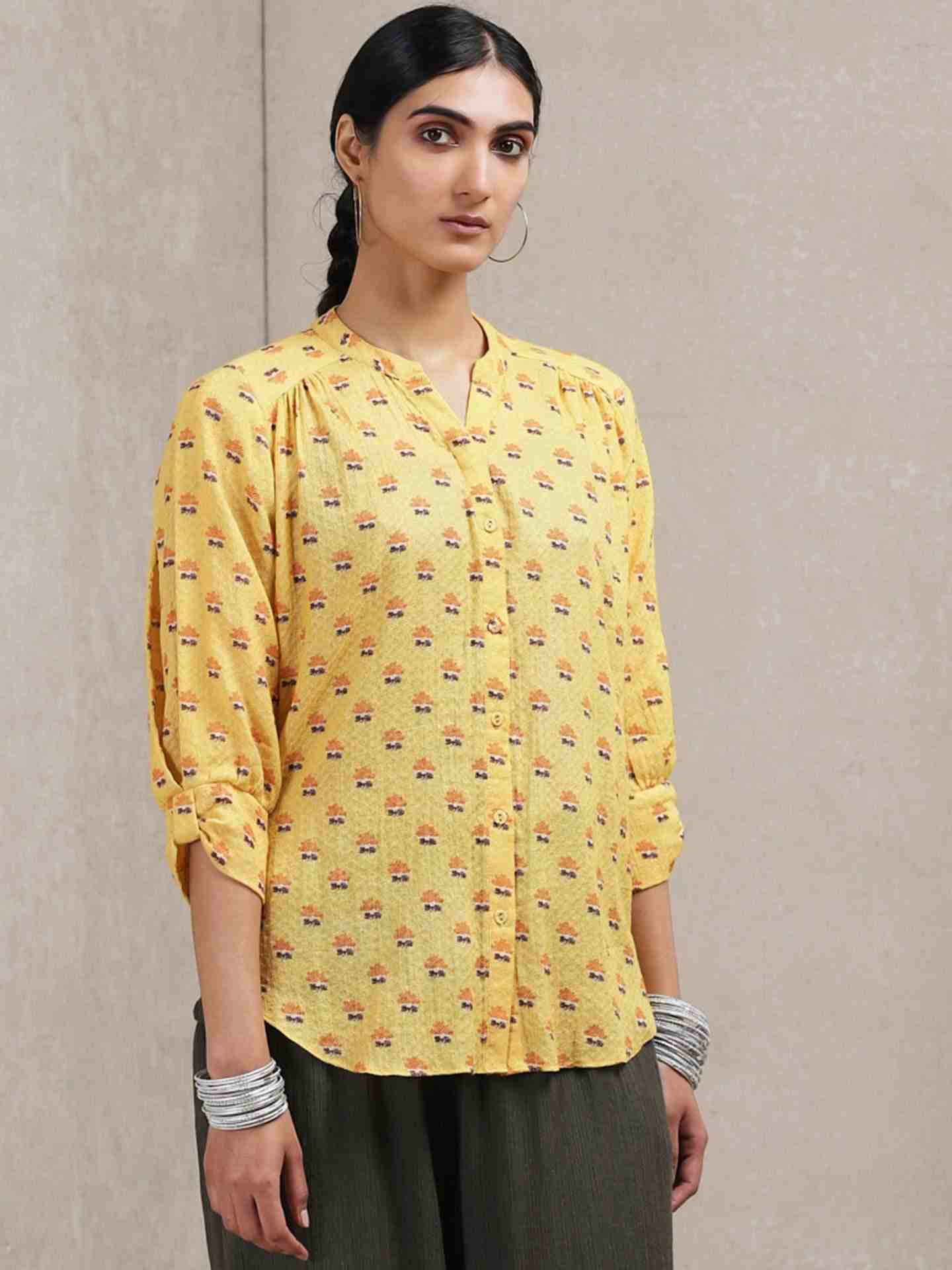 Yellow Classic Cotton Kurti