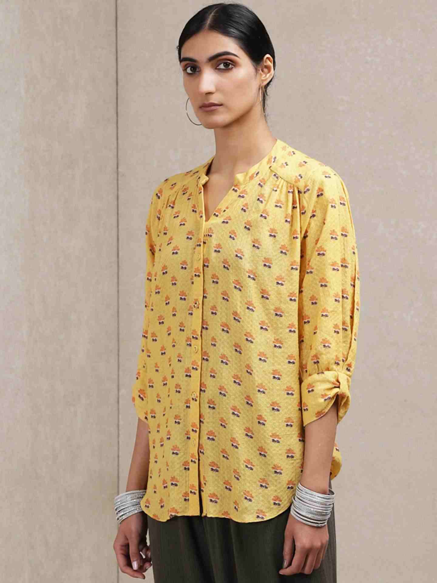 Yellow Classic Cotton Kurti