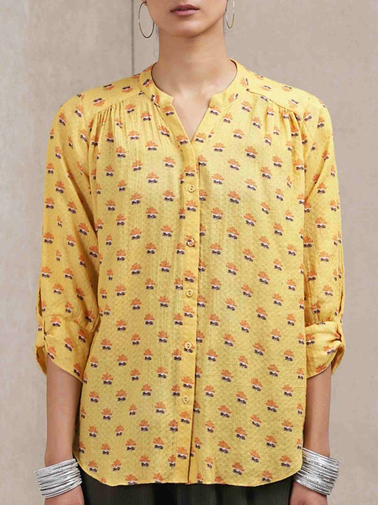 Yellow Classic Cotton Kurti