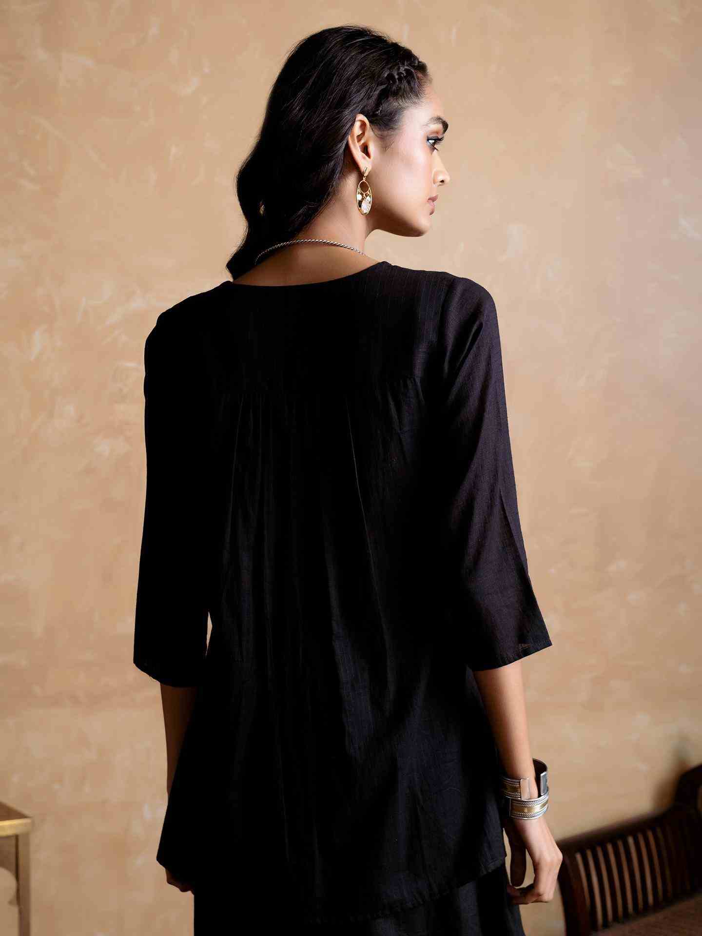 Black Multi Dori Kurti