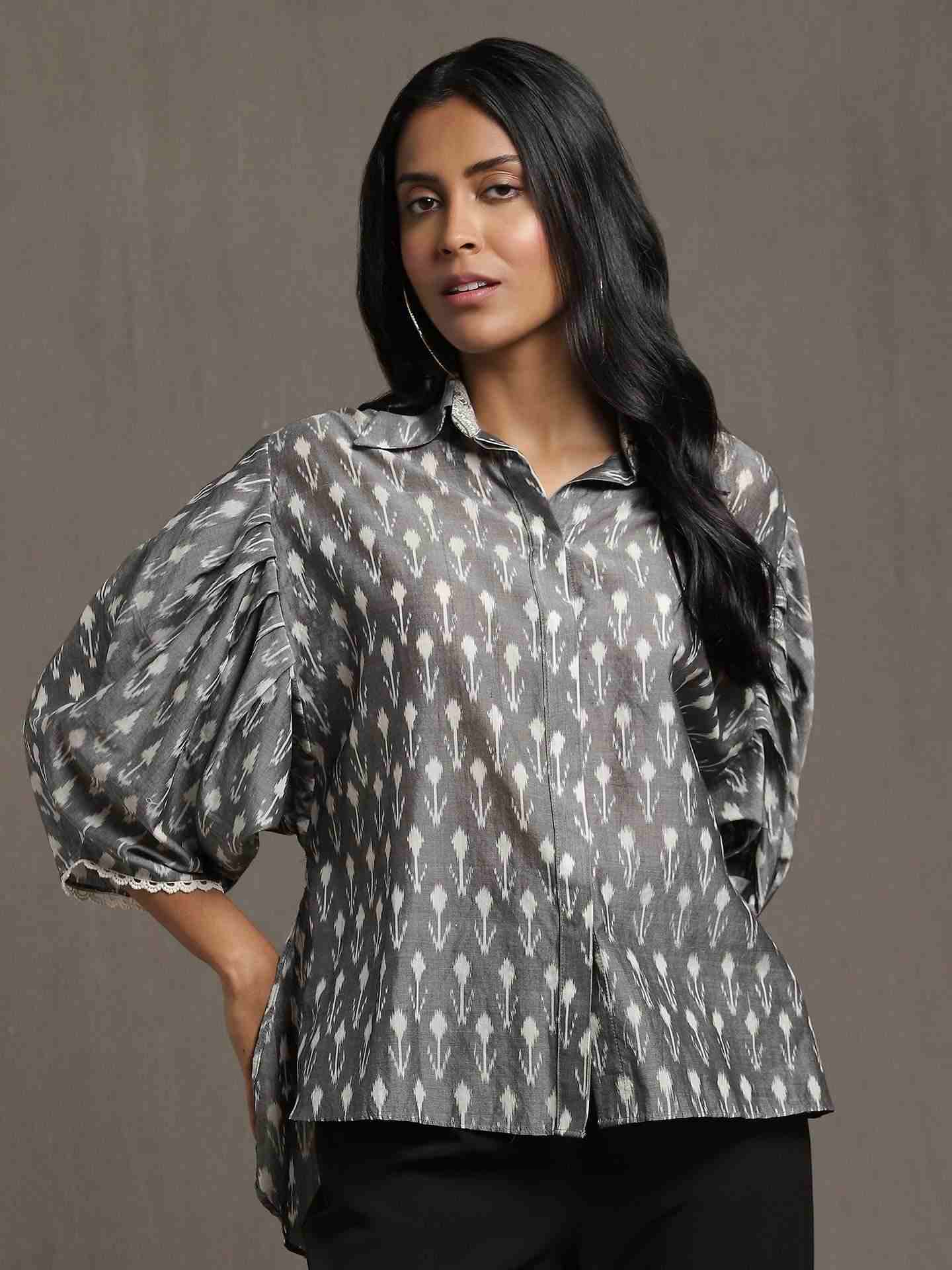 Grey Whimsical Heritage Kurti