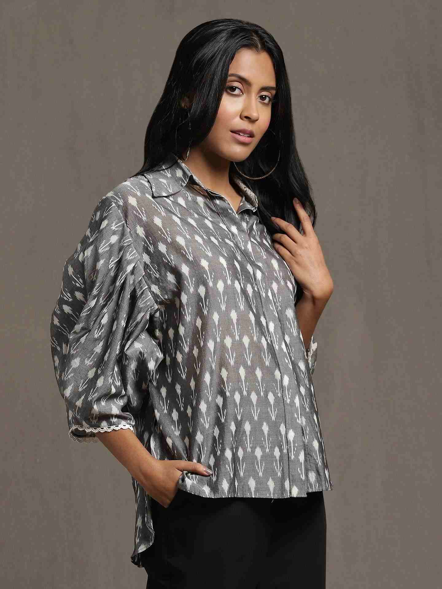 Grey Whimsical Heritage Kurti