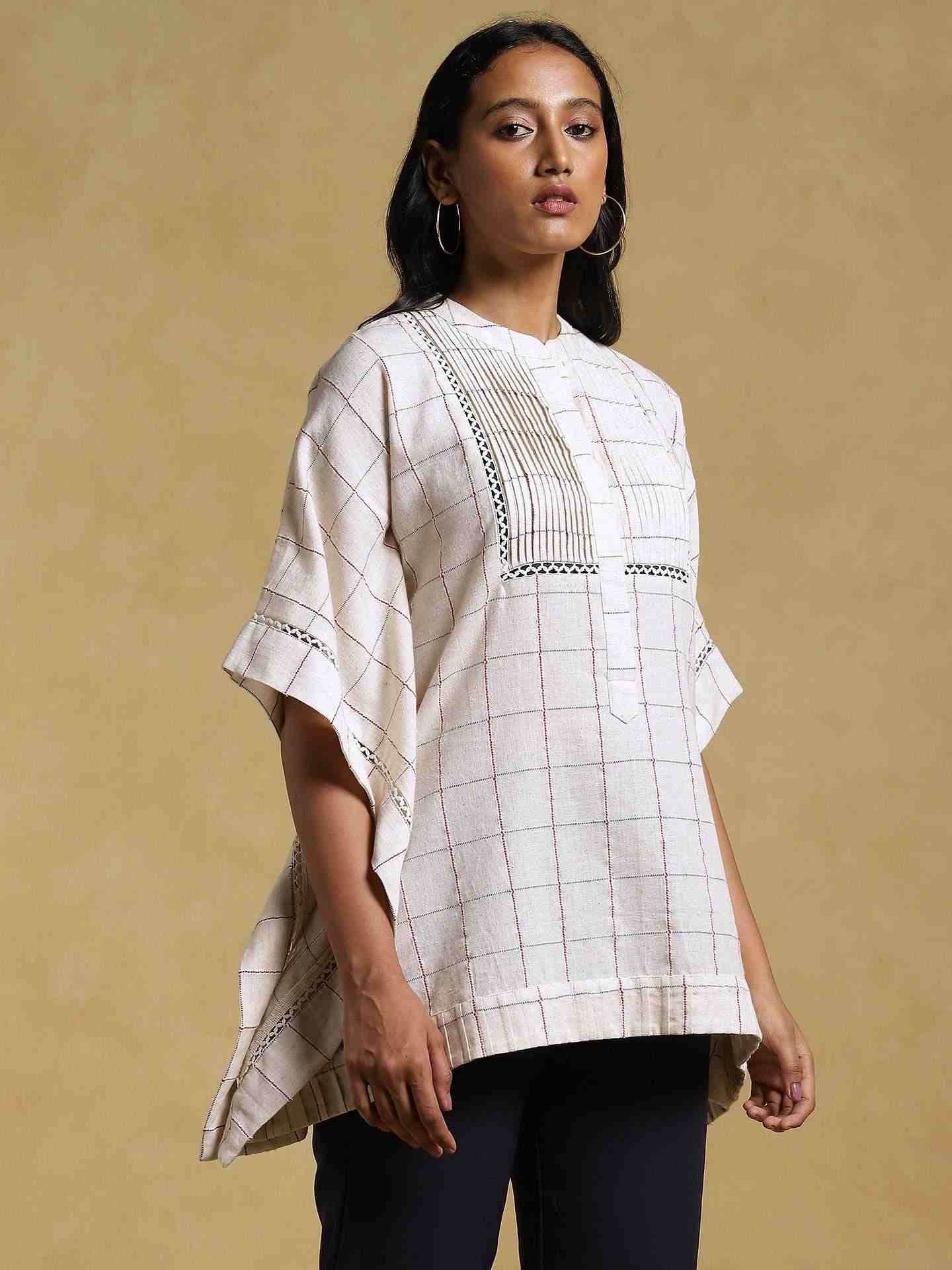 White Ethereal Yarn-Dyed Cotton Kurti