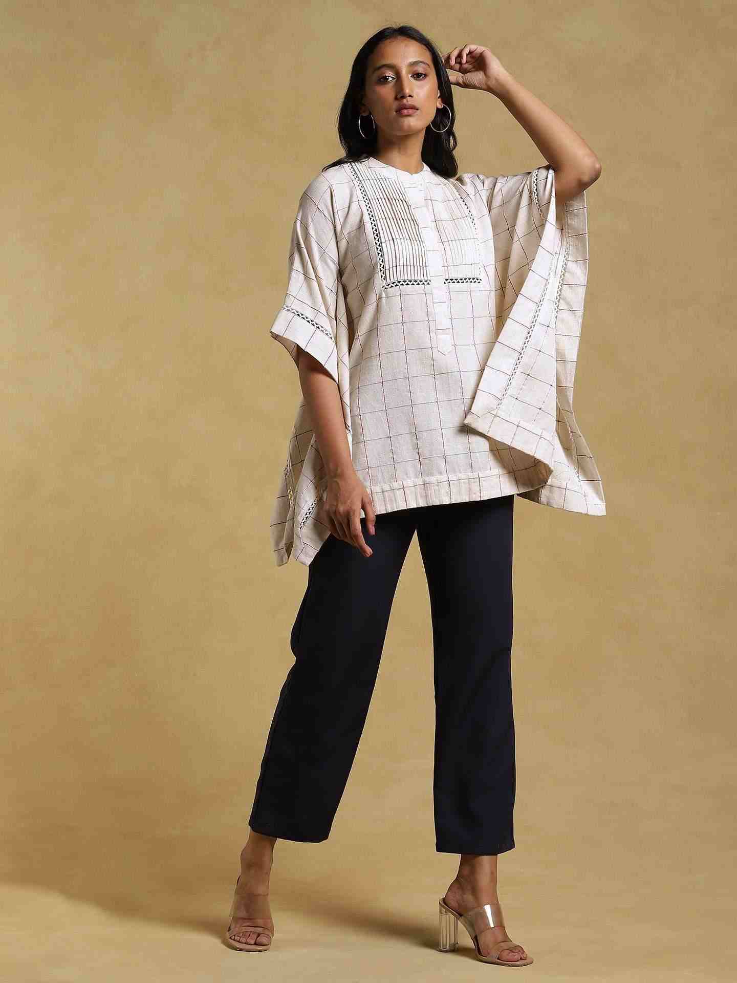 White Ethereal Yarn-Dyed Cotton Kurti