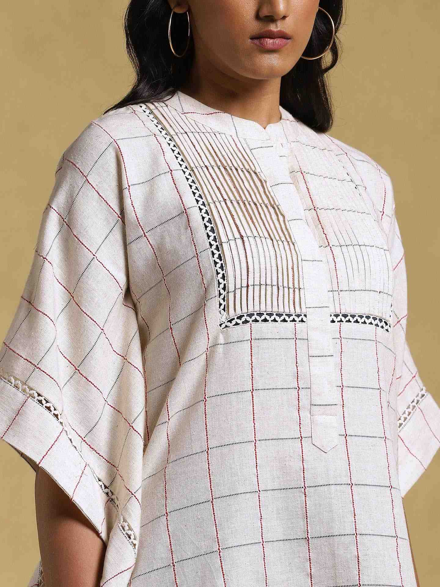 White Ethereal Yarn-Dyed Cotton Kurti