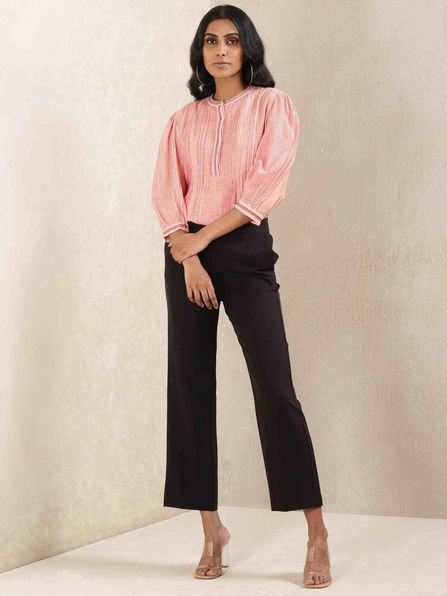 Pink Quint Yarn-Dyed Cotton Top