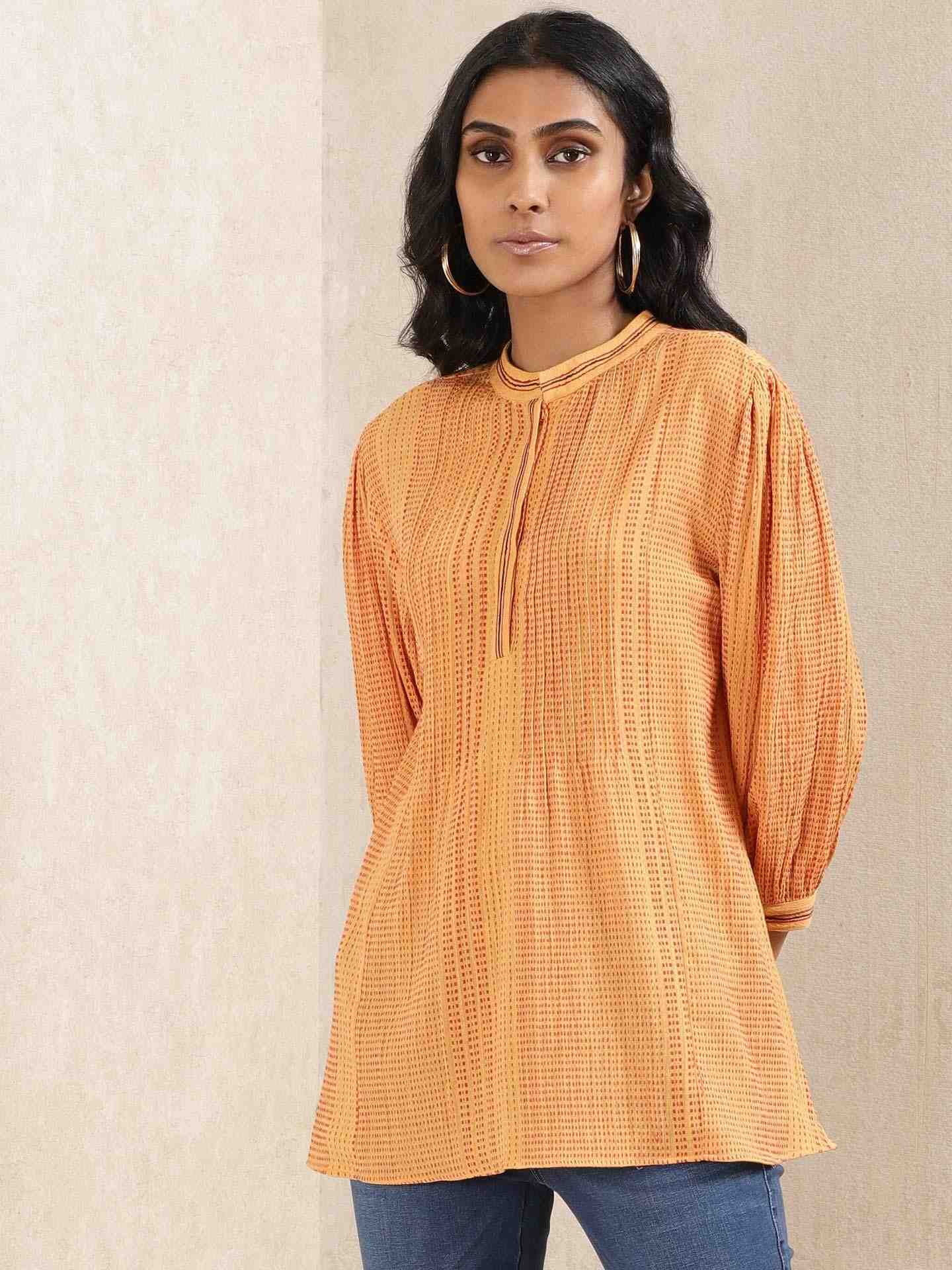 Yellow Quint Yarn-Dyed Cotton Kurti