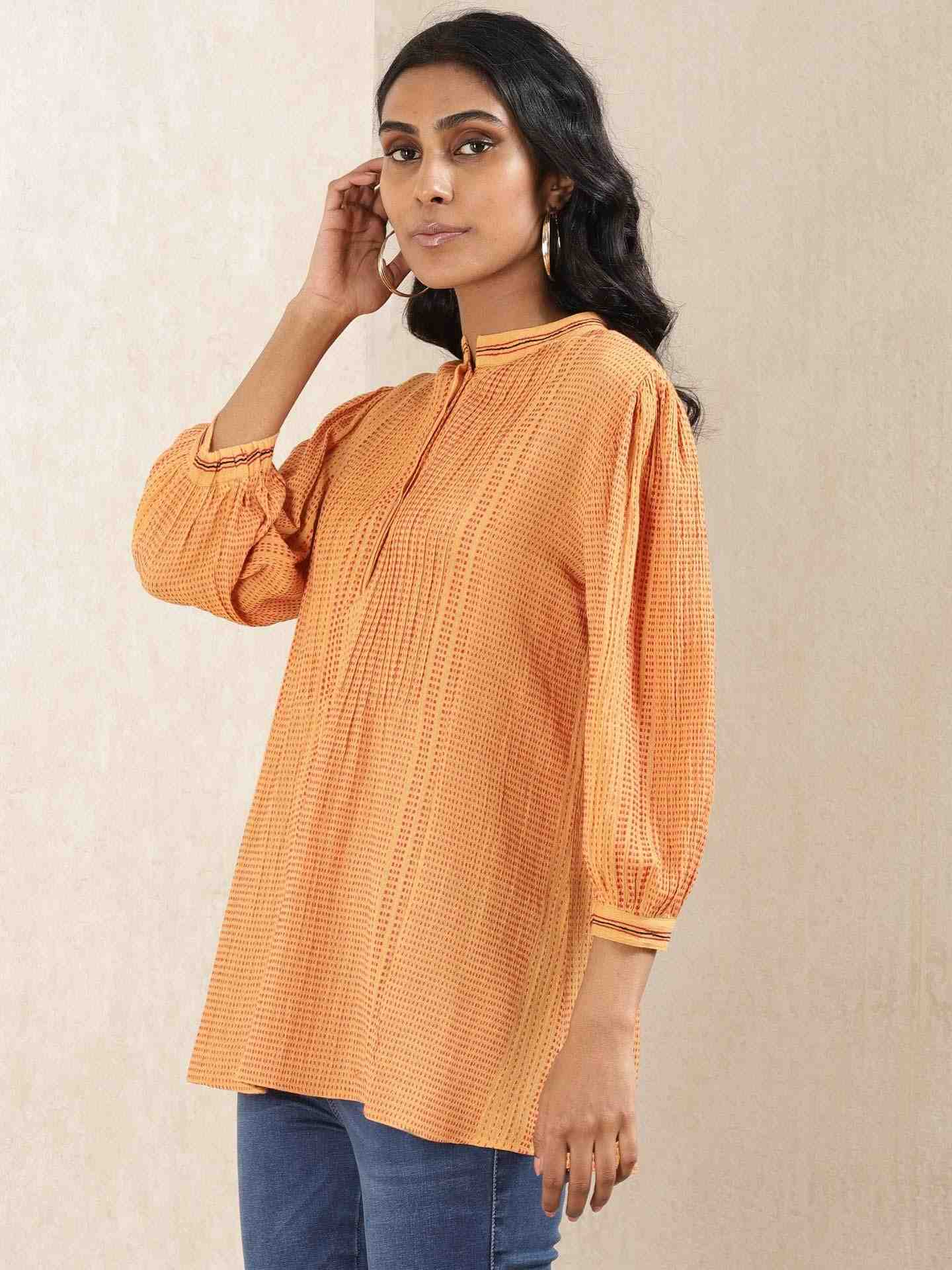 Yellow Quint Yarn-Dyed Cotton Kurti