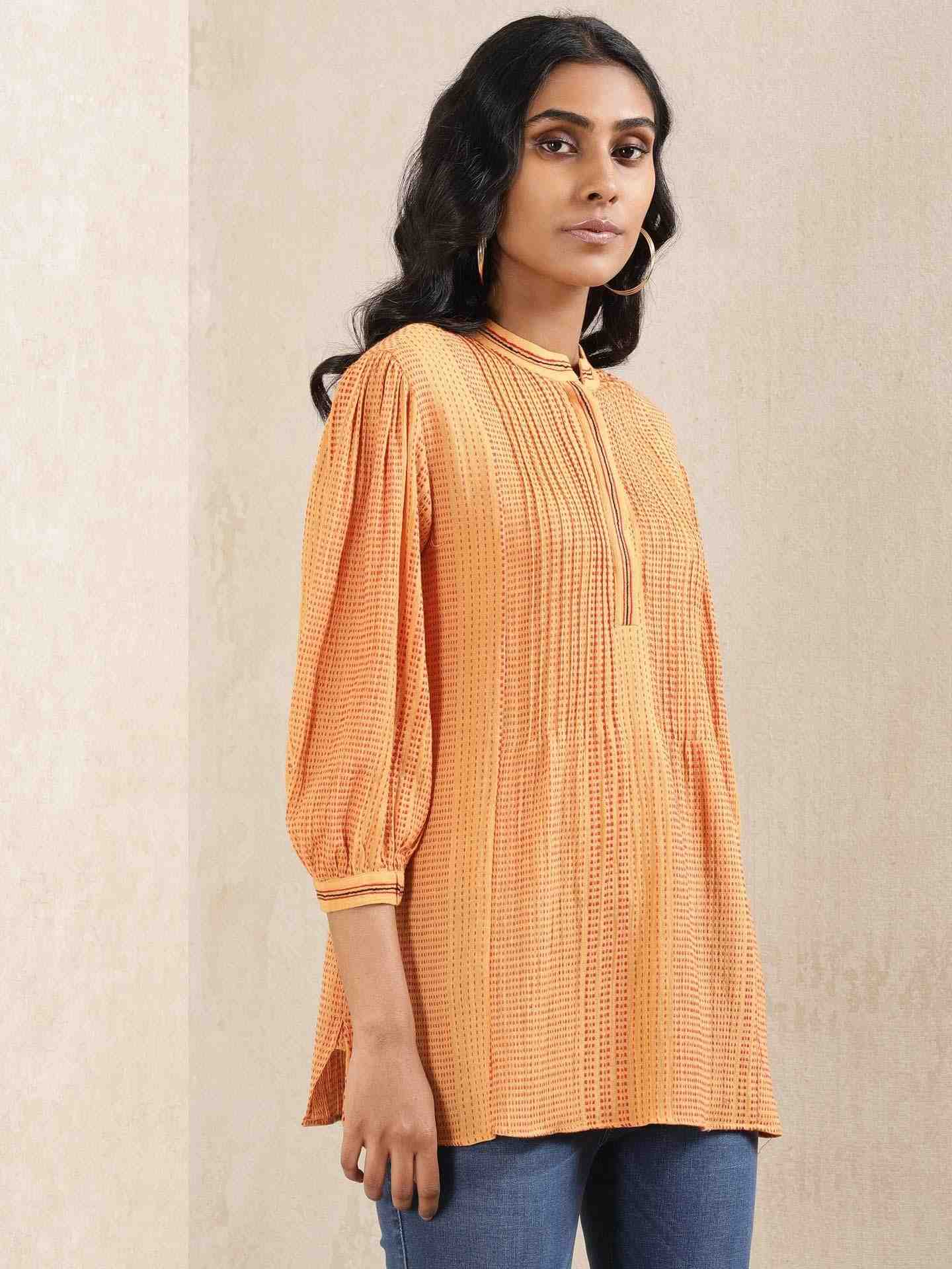 Yellow Quint Yarn-Dyed Cotton Kurti