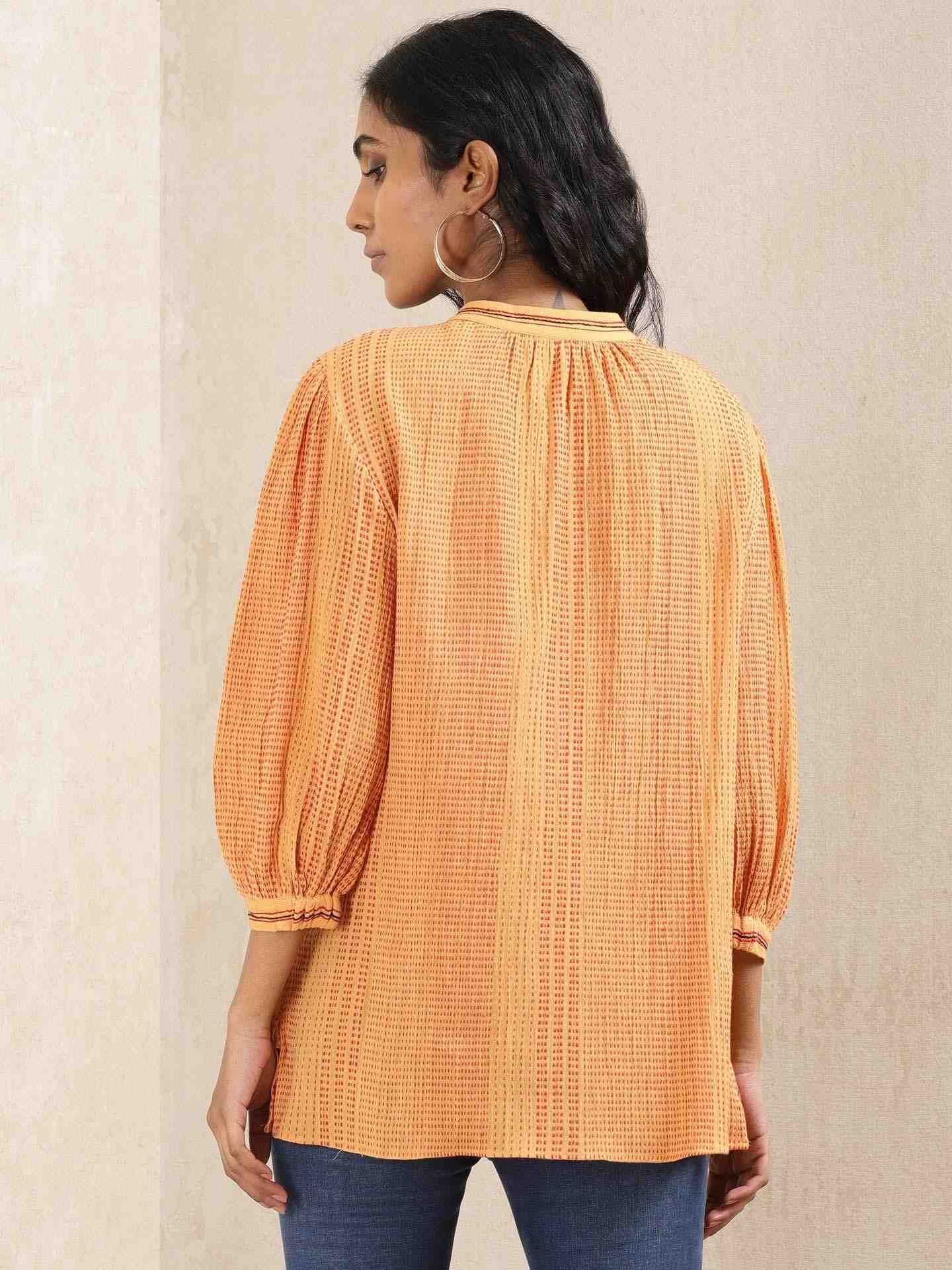 Yellow Quint Yarn-Dyed Cotton Kurti