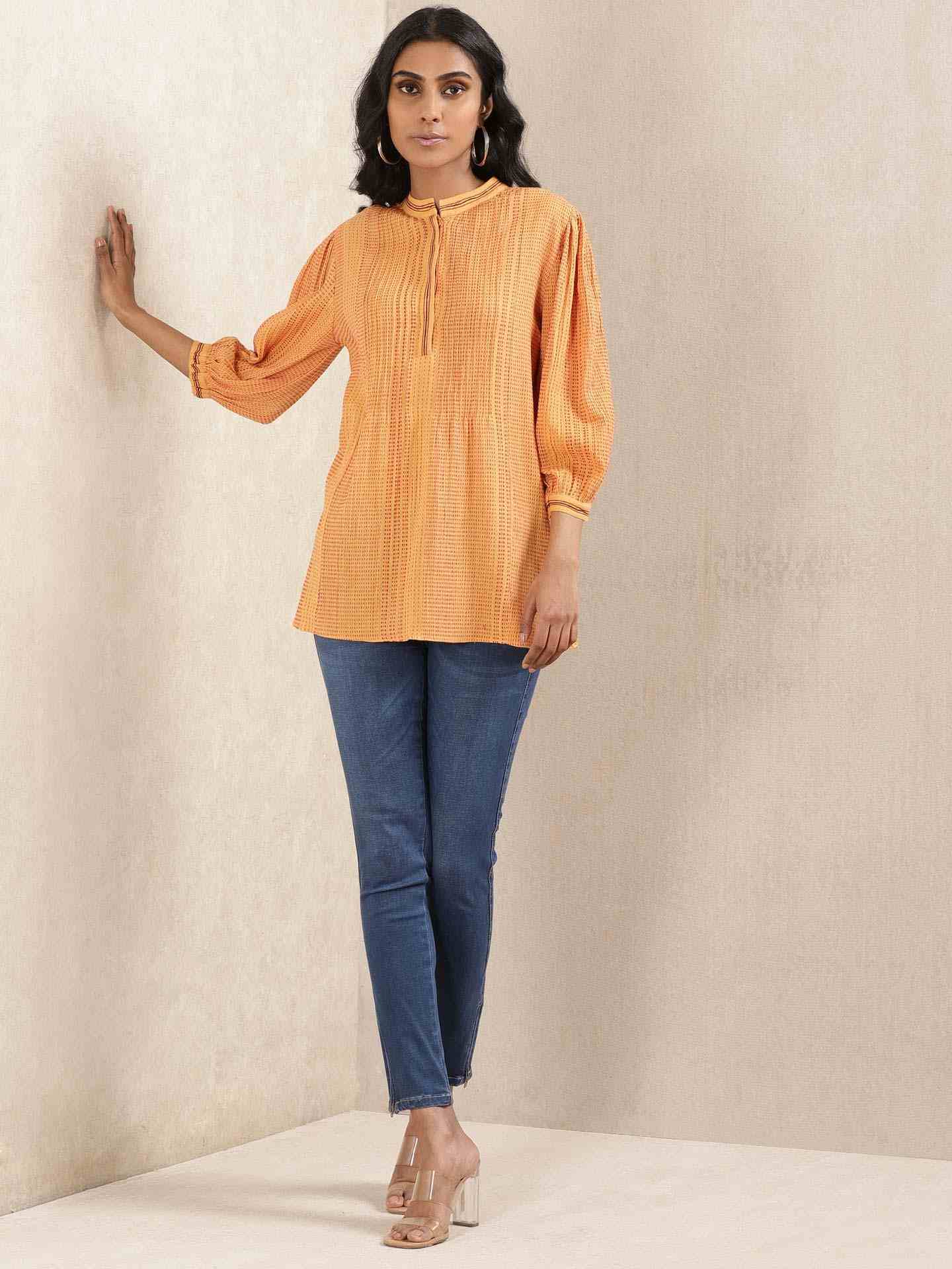 Yellow Quint Yarn-Dyed Cotton Kurti