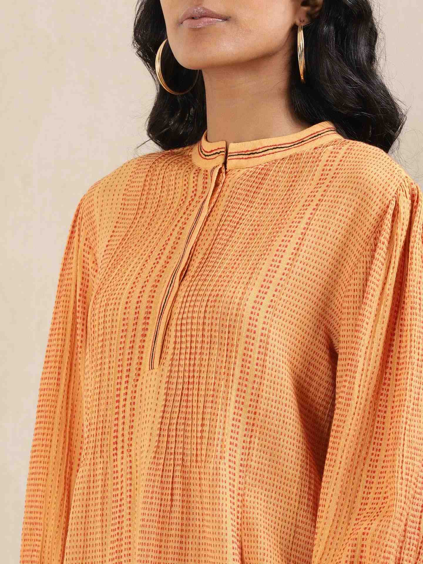 Yellow Quint Yarn-Dyed Cotton Kurti