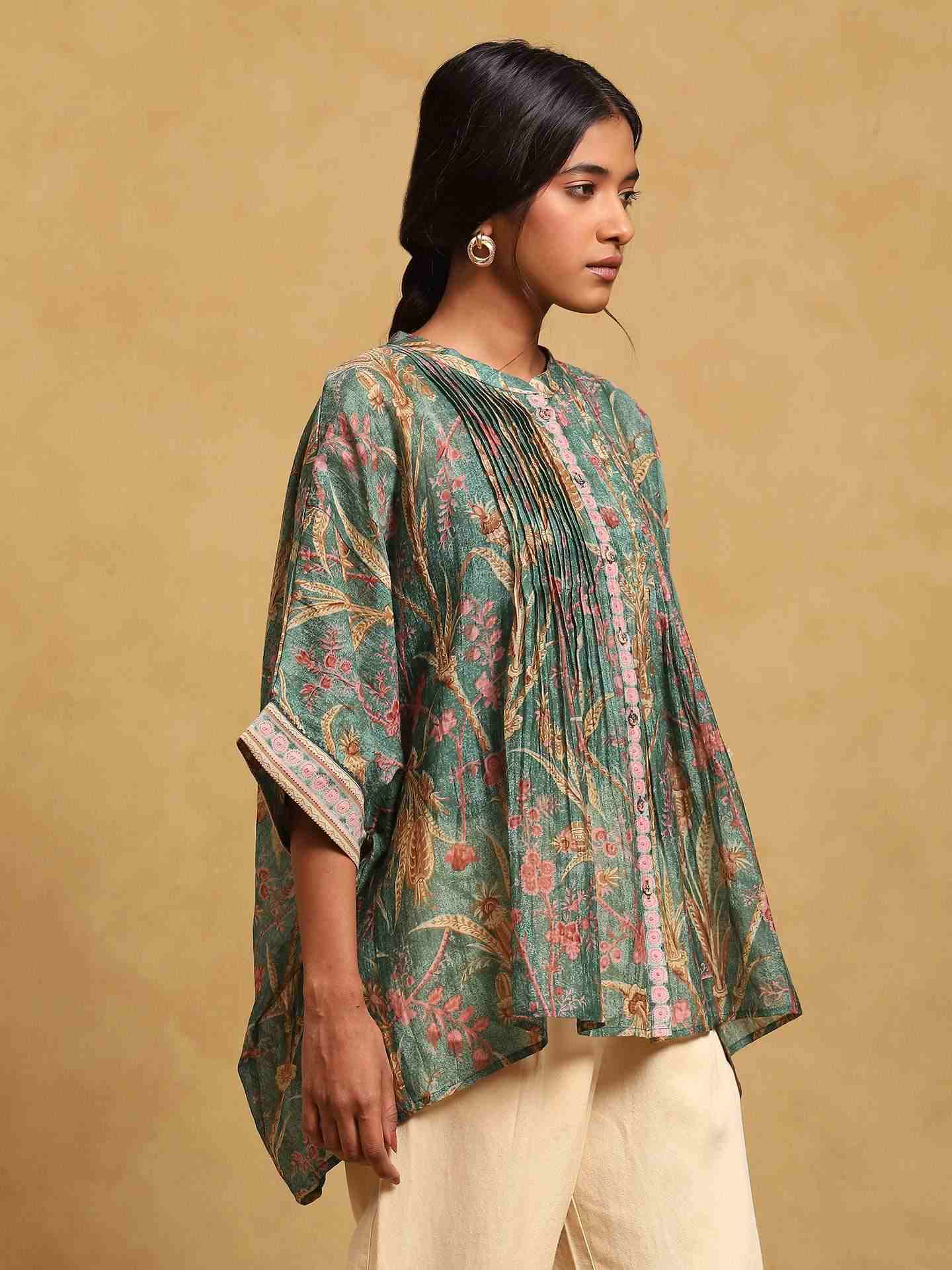 Green Julia Chanderi Kurti
