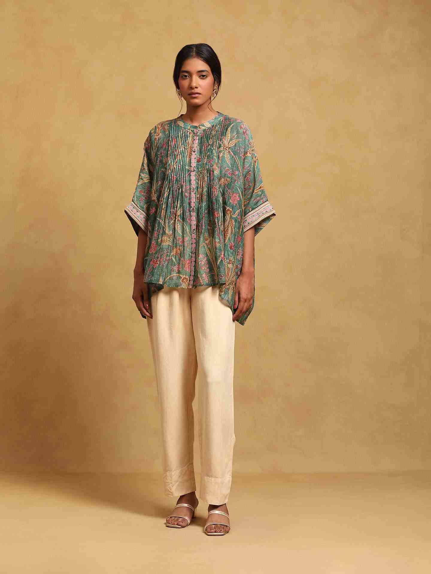 Green Julia Chanderi Kurti