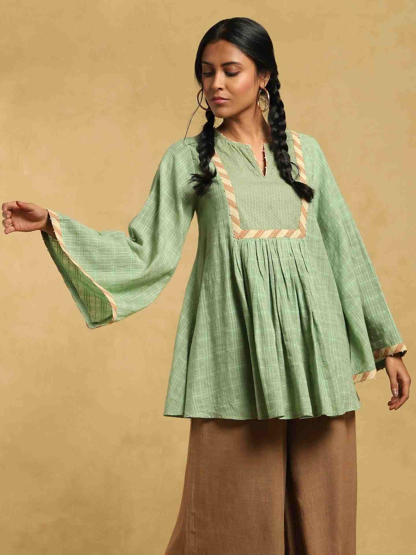 Green Vyas Cotton Kurti