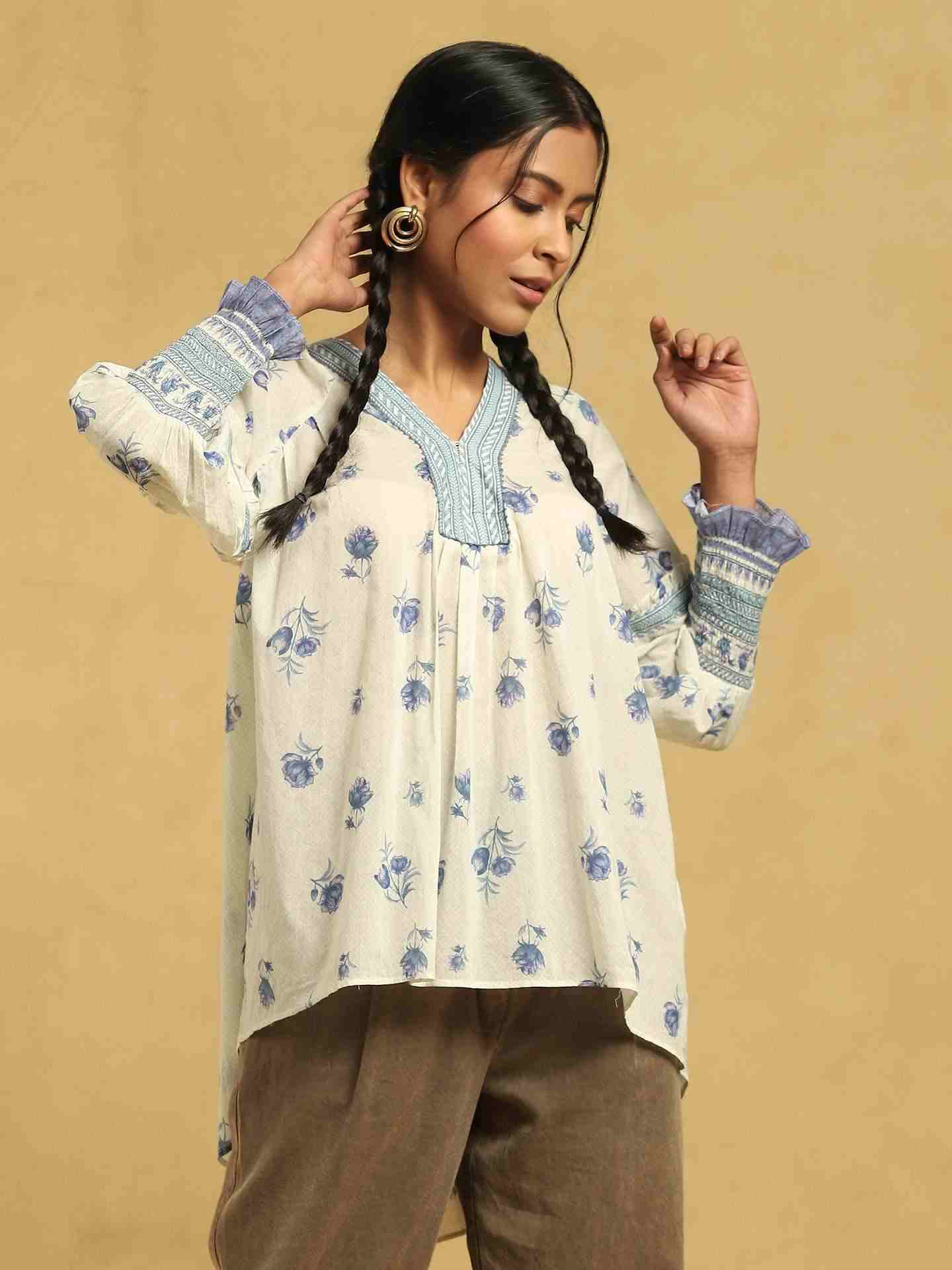 White Gulzar Cotton Kurti