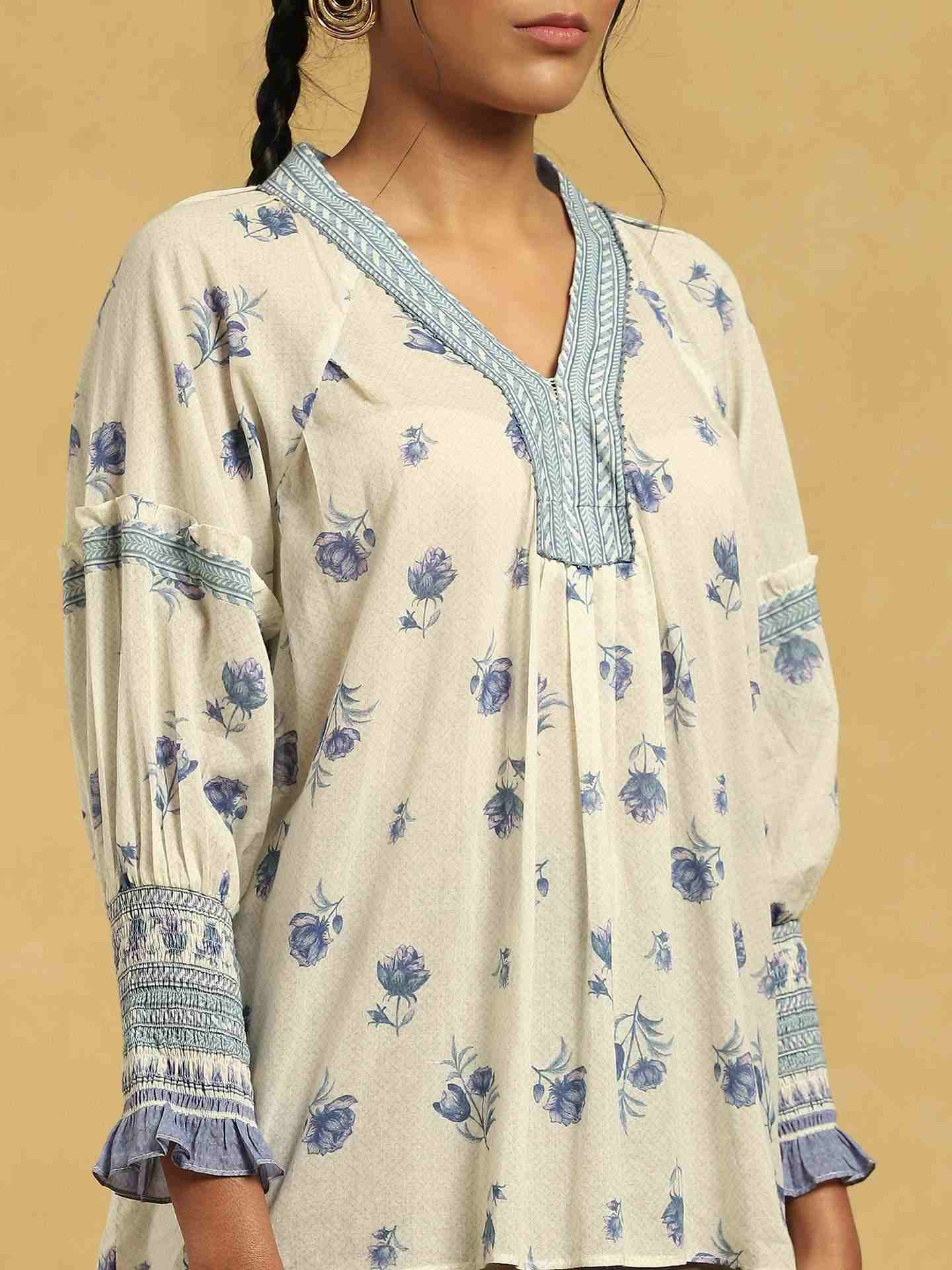 White Gulzar Cotton Kurti