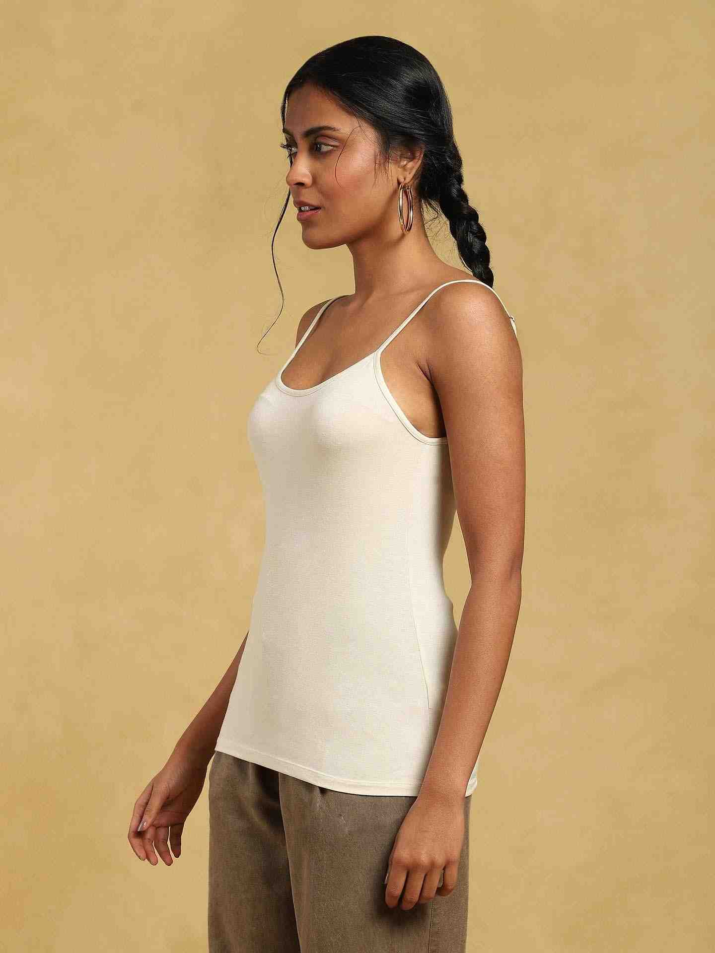 Off White Taxidermy Solid Cotton Kurti