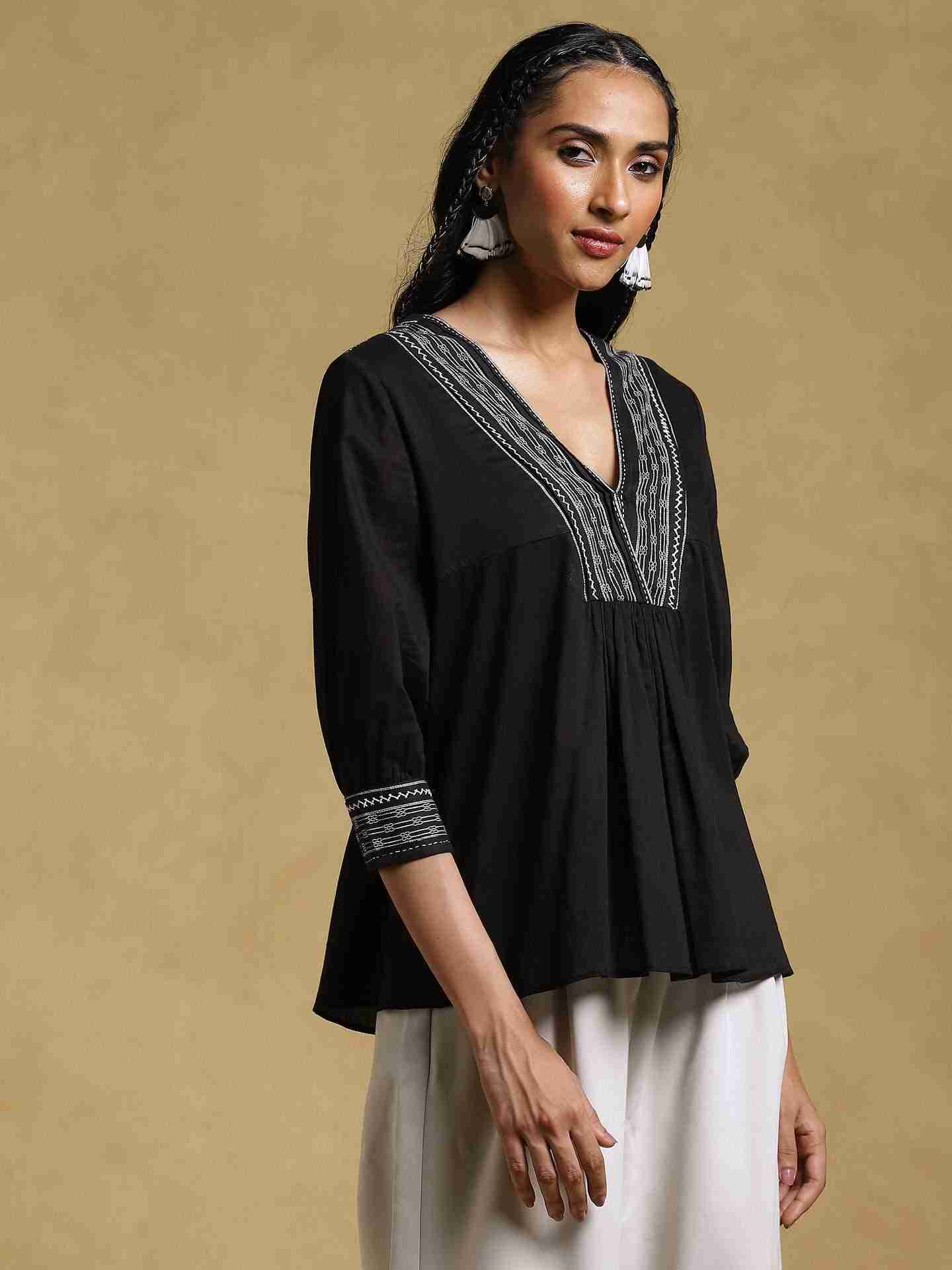 Black Ethereal Cotton Kurti