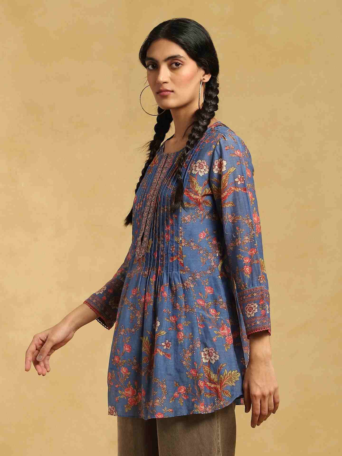 Blue Greece Cotton Kurti