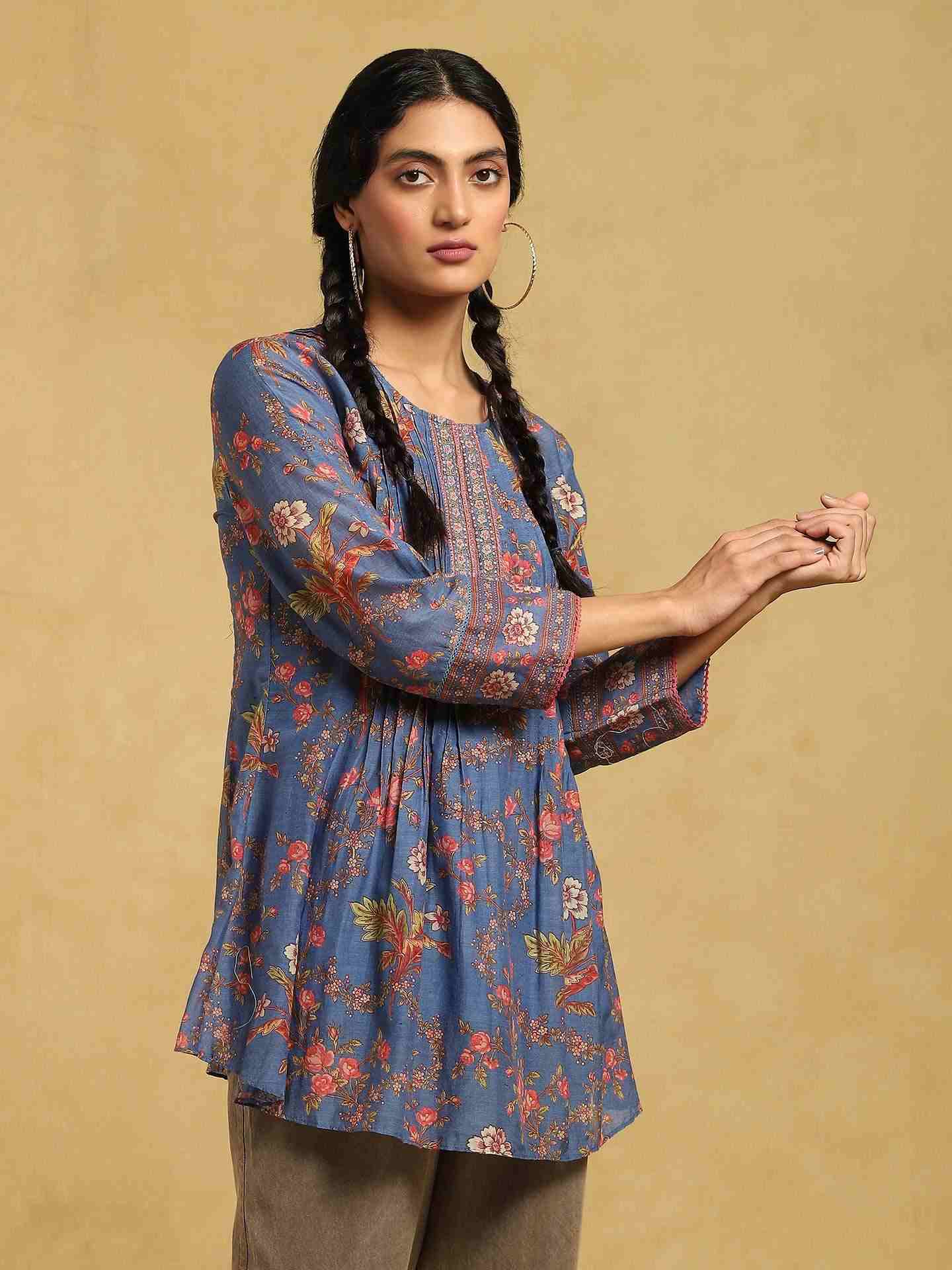 Blue Greece Cotton Kurti