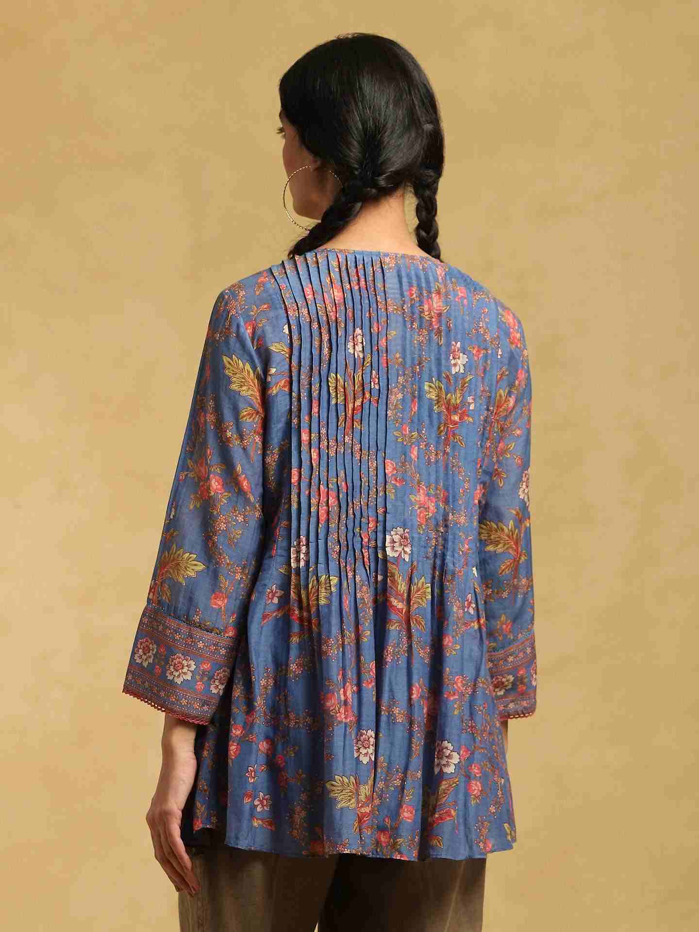 Blue Greece Cotton Kurti