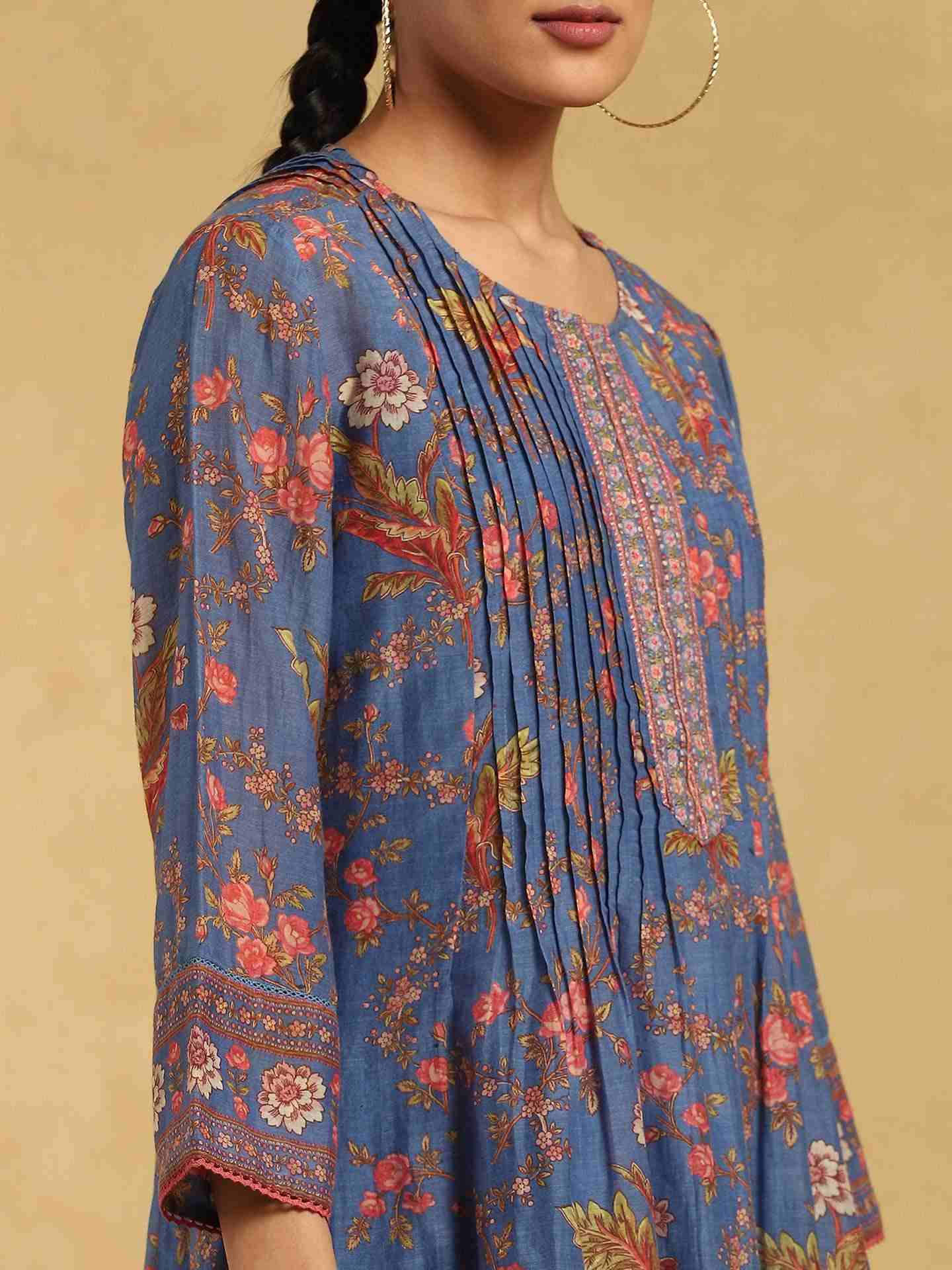 Blue Greece Cotton Kurti