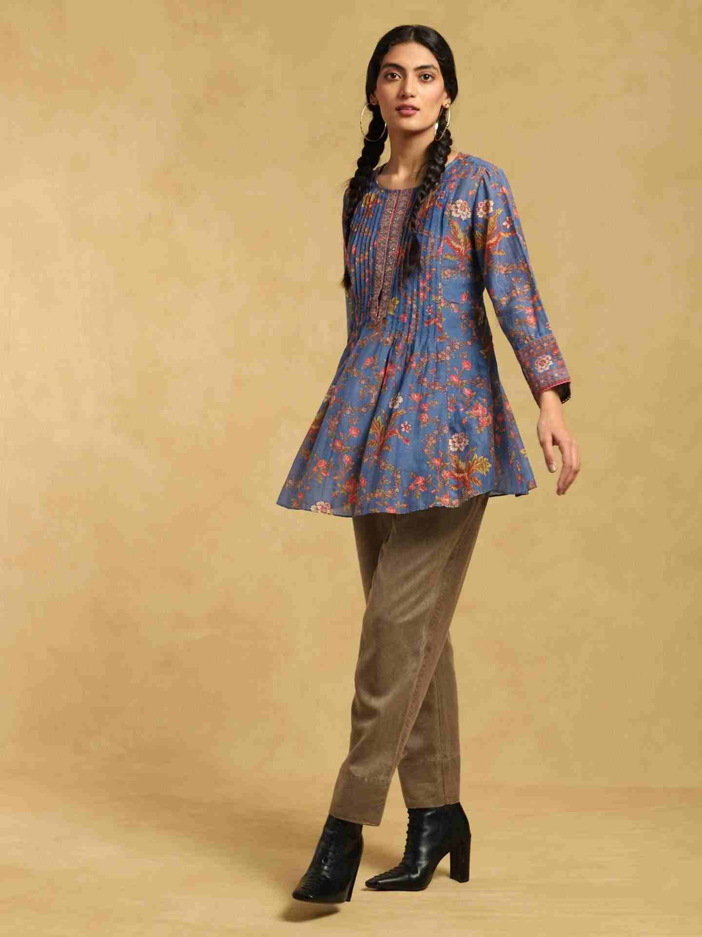 Blue Greece Cotton Kurti