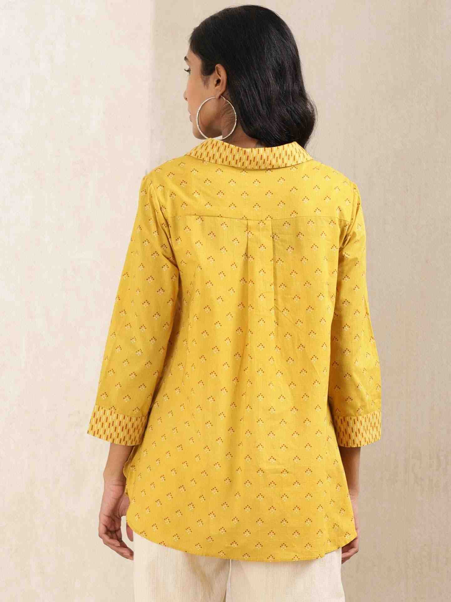 Yellow Quint Cotton Kurti