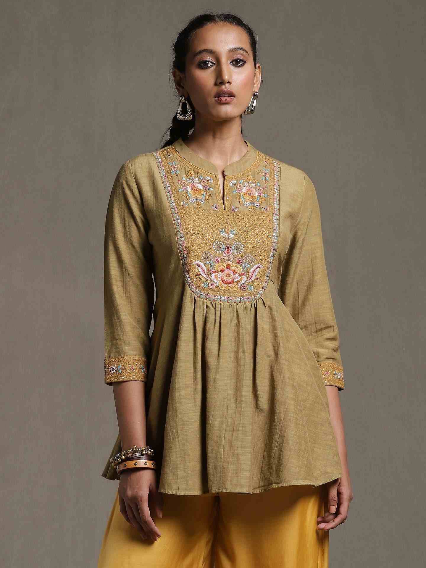 Green Forest Solid Kurti