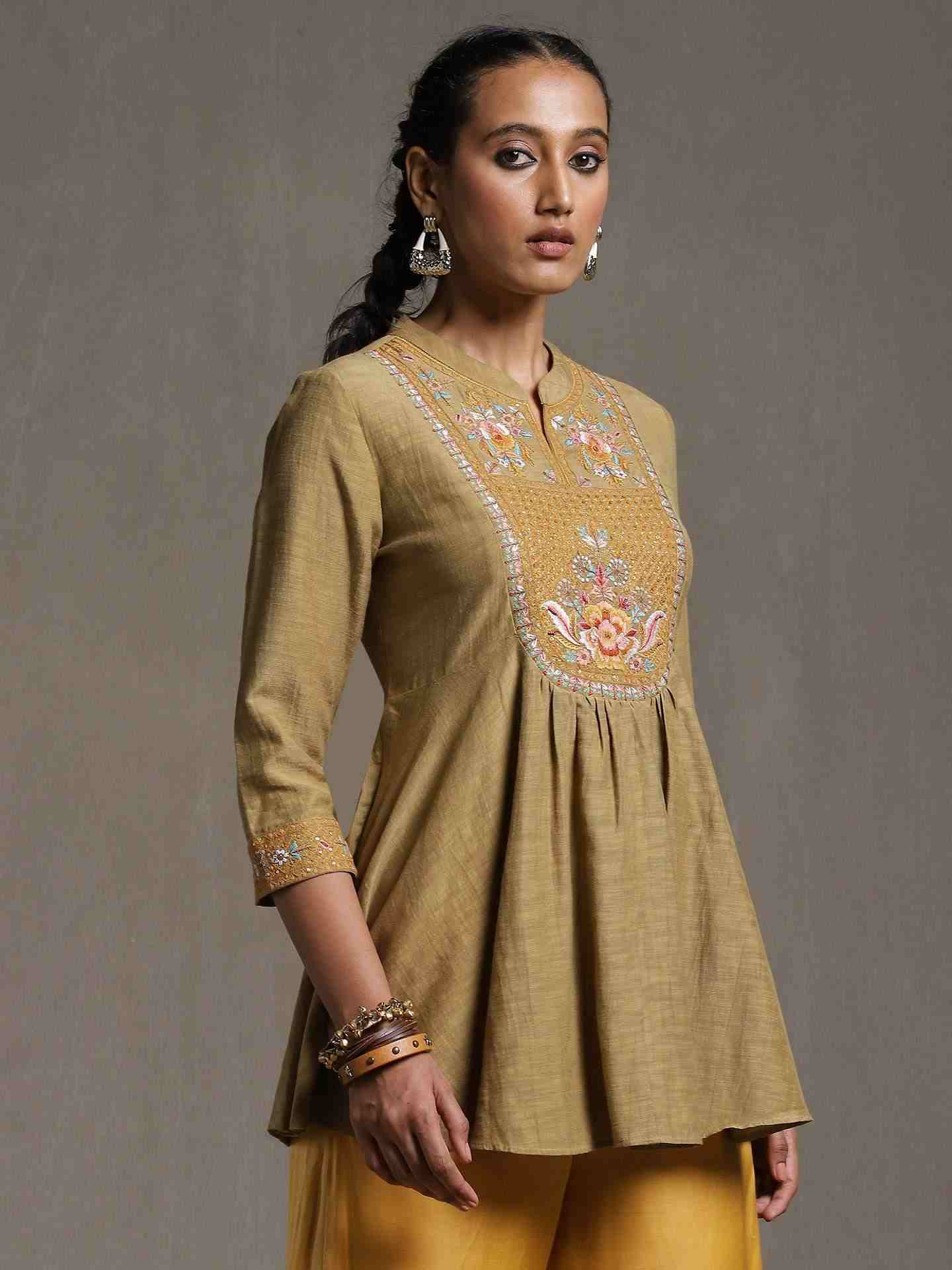 Green Forest Solid Kurti