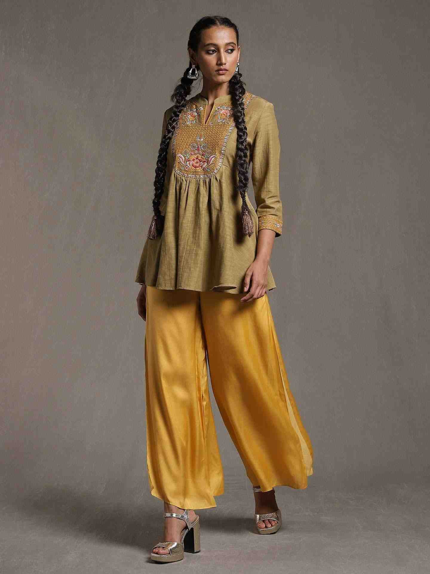 Green Forest Solid Kurti
