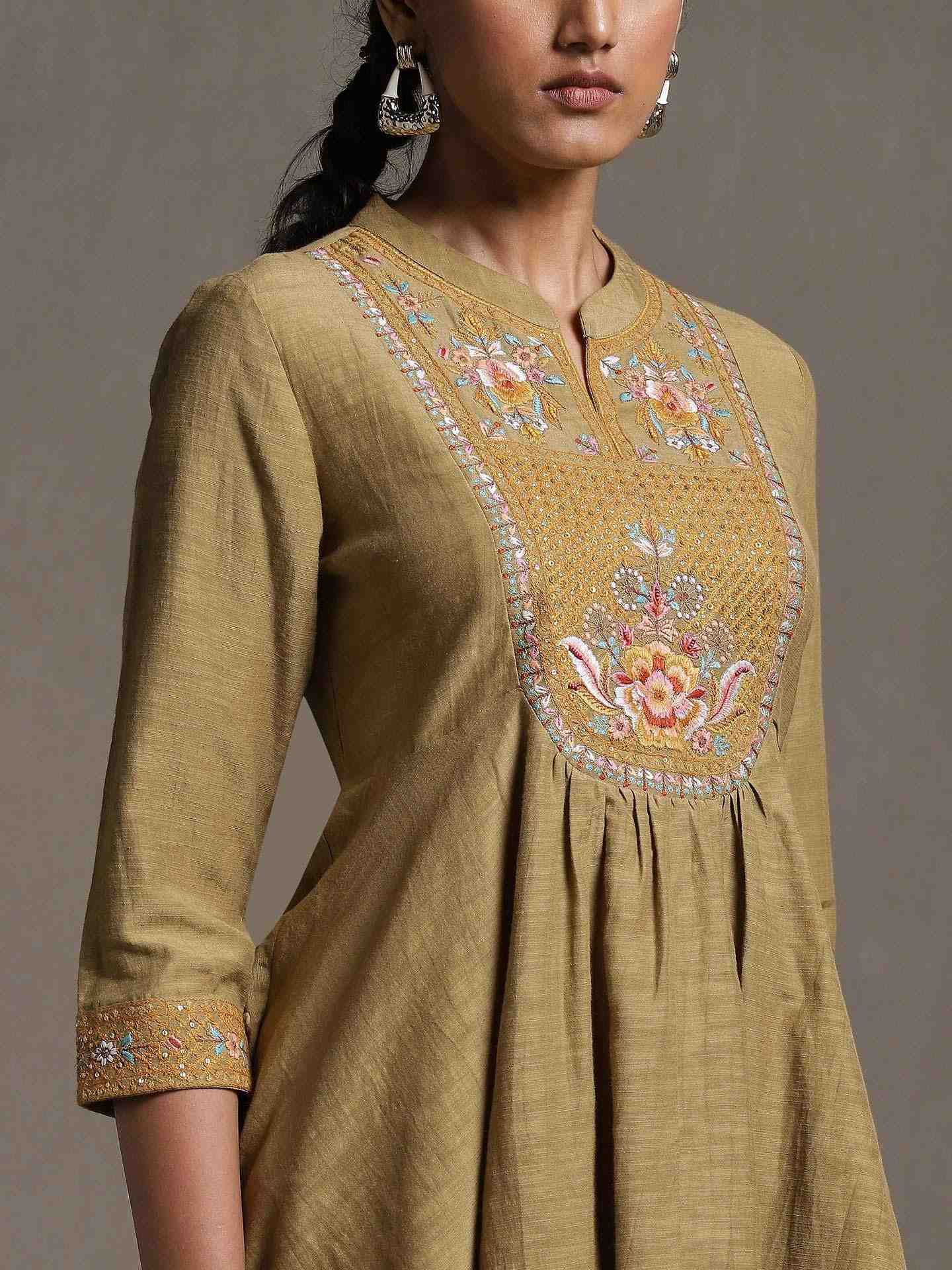 Green Forest Solid Kurti