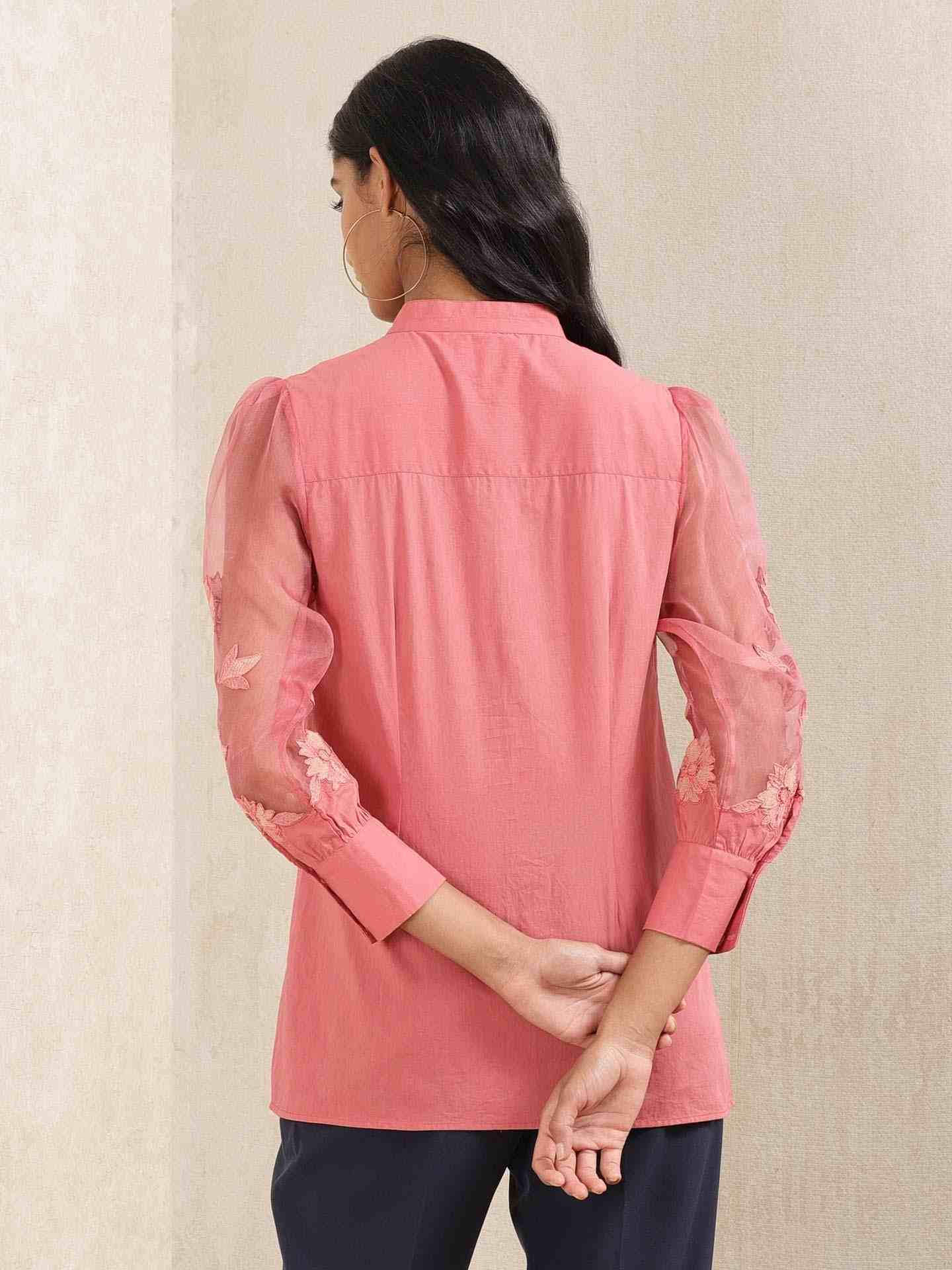 Pink Sanjh Cotton Kurti